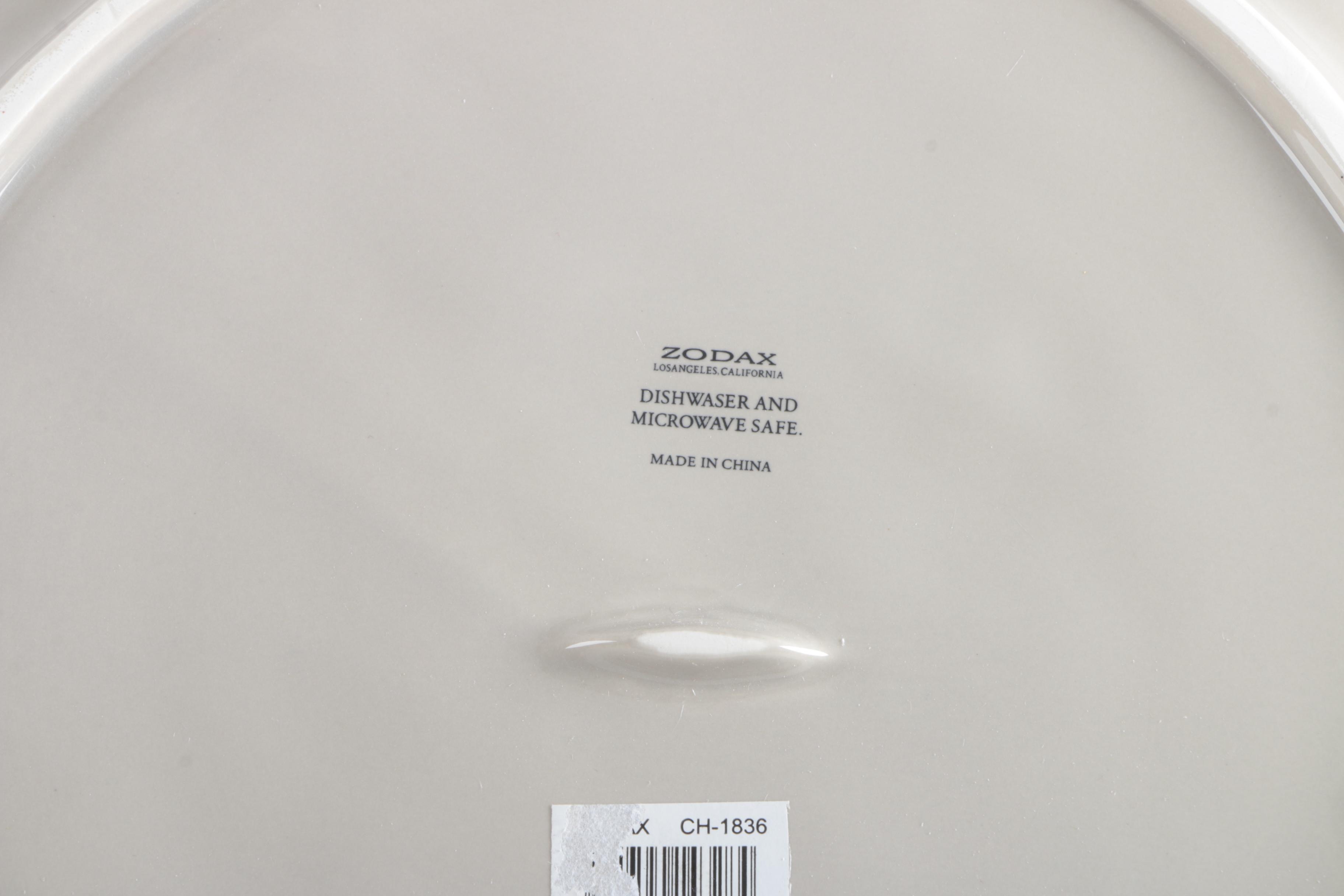 Zodax White Ceramic Hen Bowl Set with Serving Plates