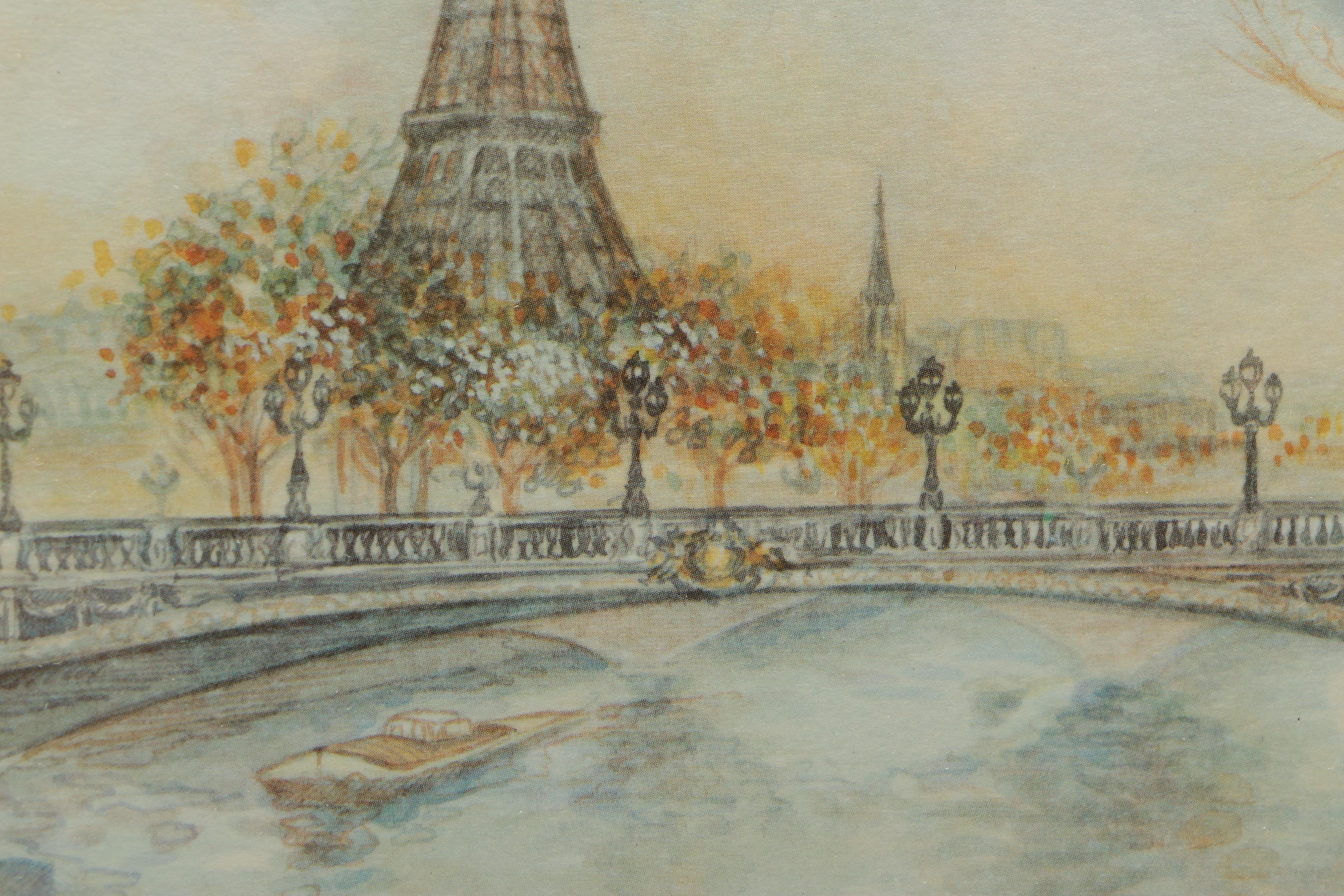 Bernadette Loy Offset Lithographs of Paris and Cologne