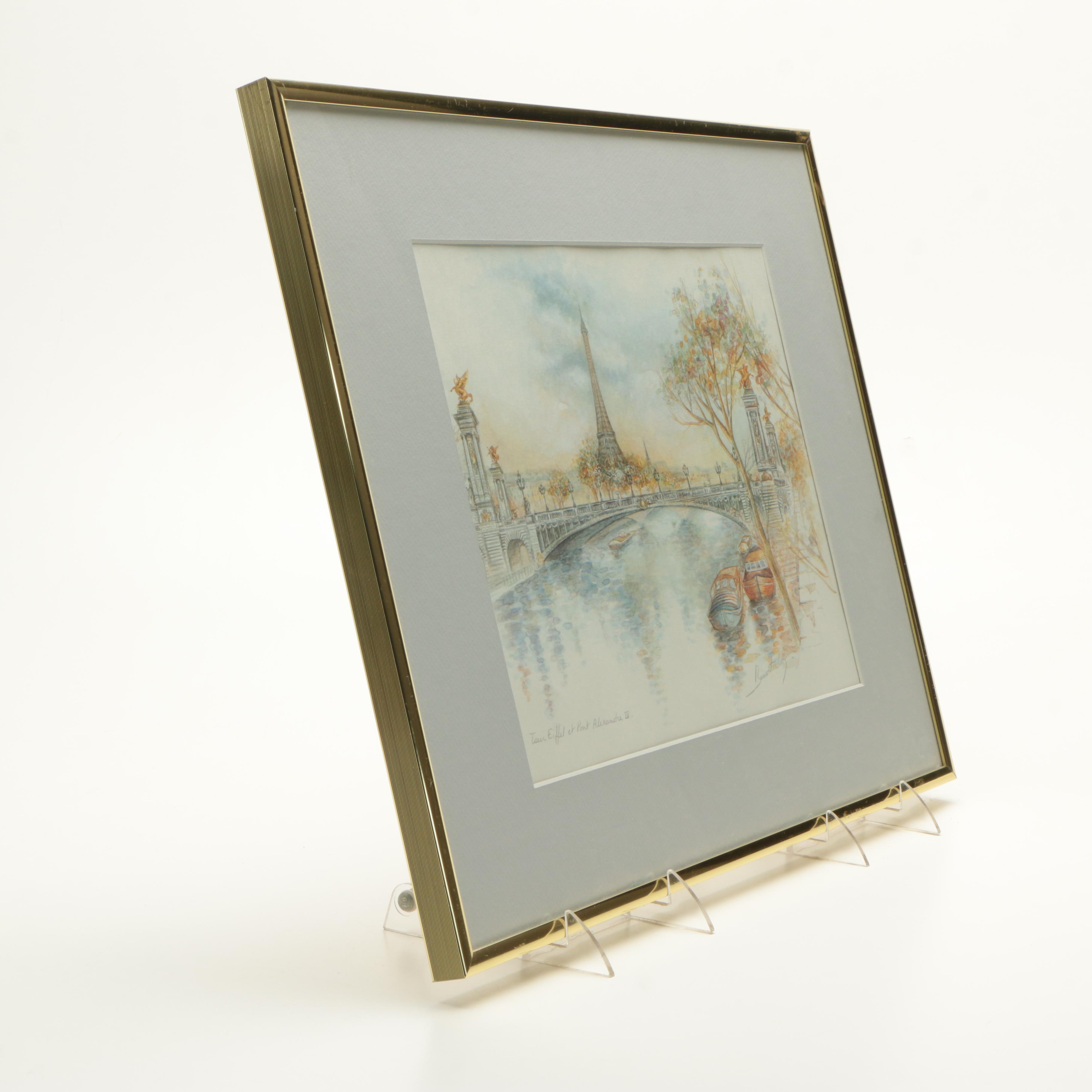 Bernadette Loy Offset Lithographs of Paris and Cologne