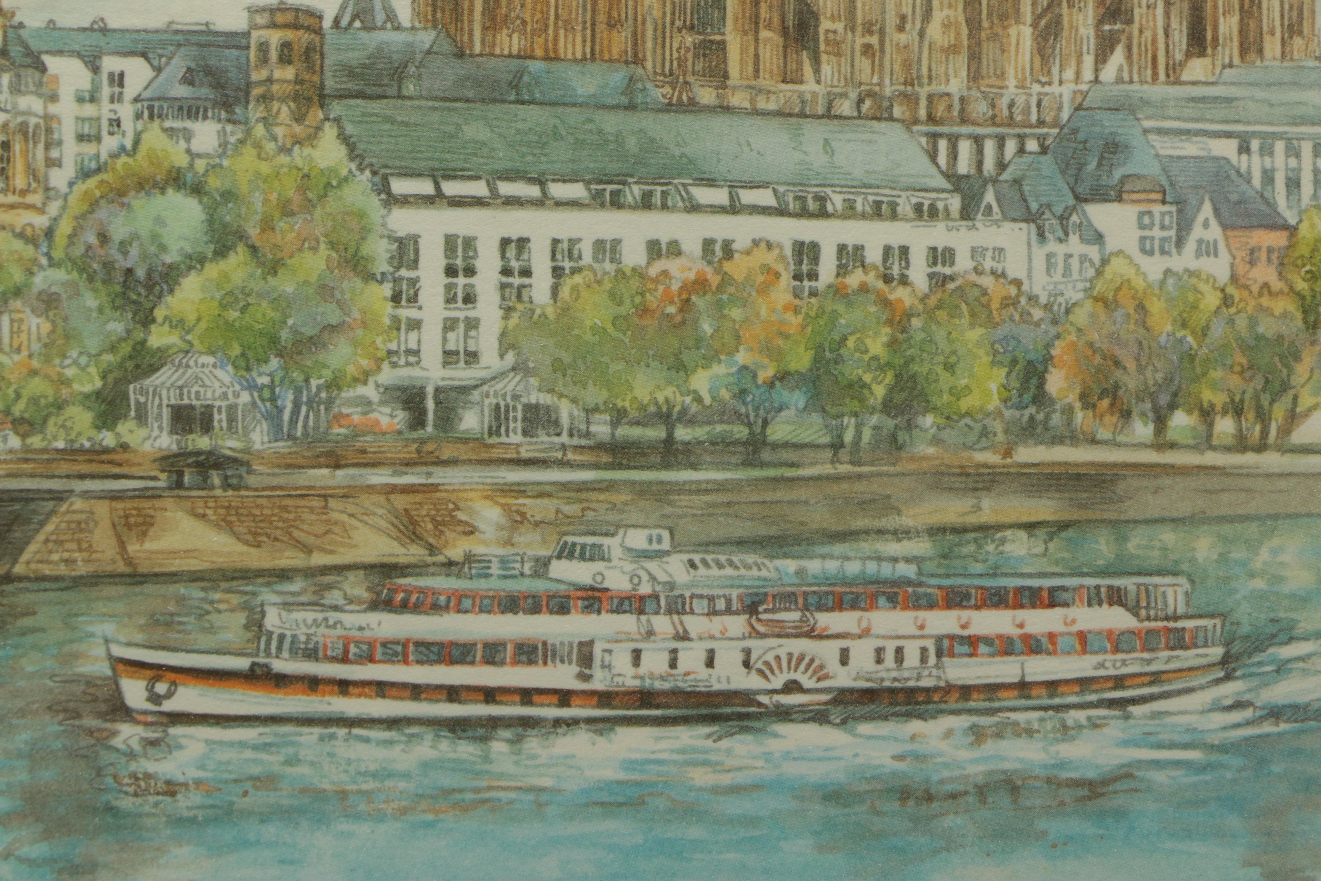 Bernadette Loy Offset Lithographs of Paris and Cologne