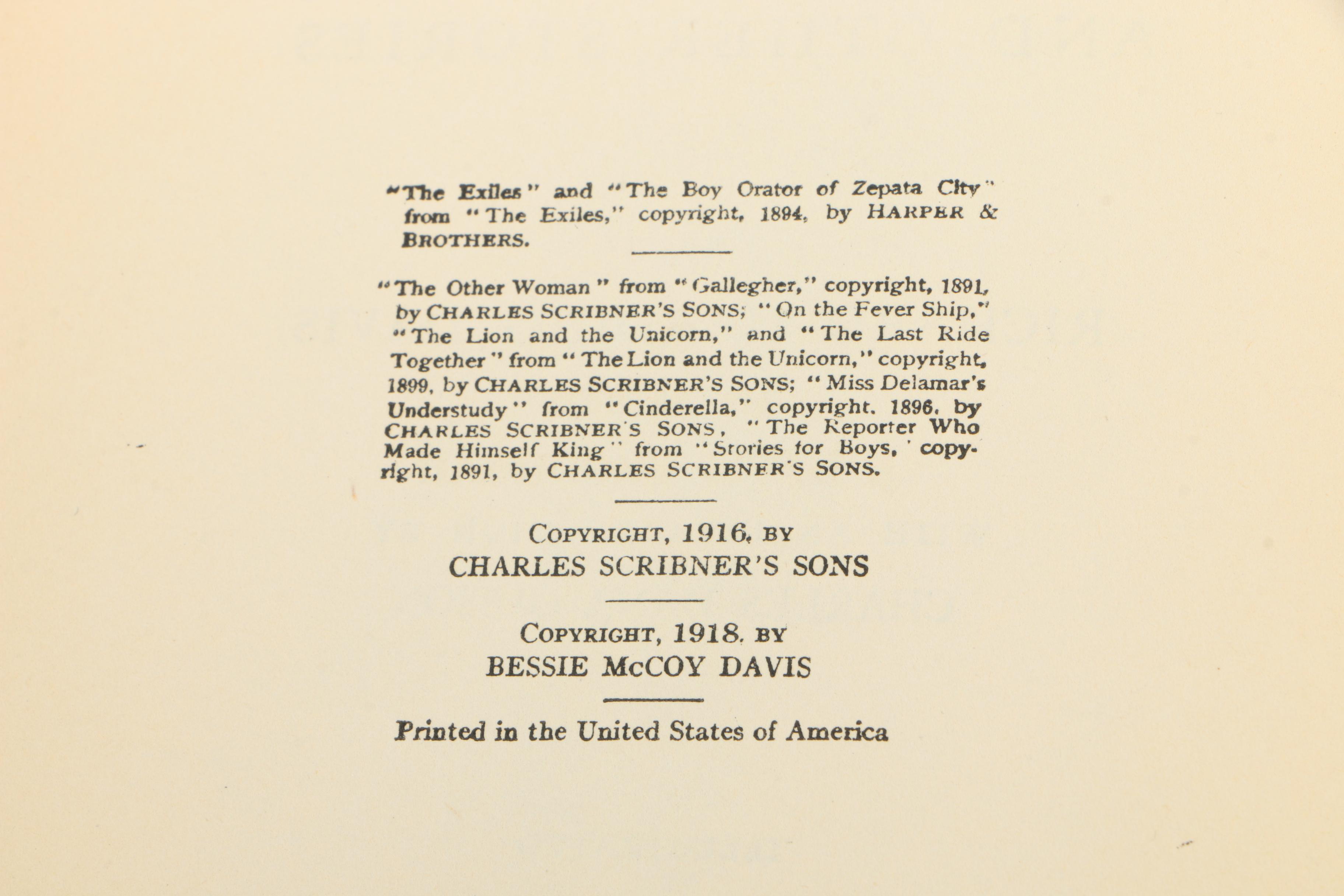 1927 Richard Harding Davis Books