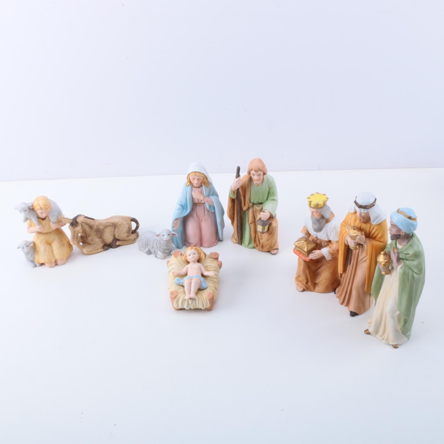Vintage Homco Porcelain Nativity Scene