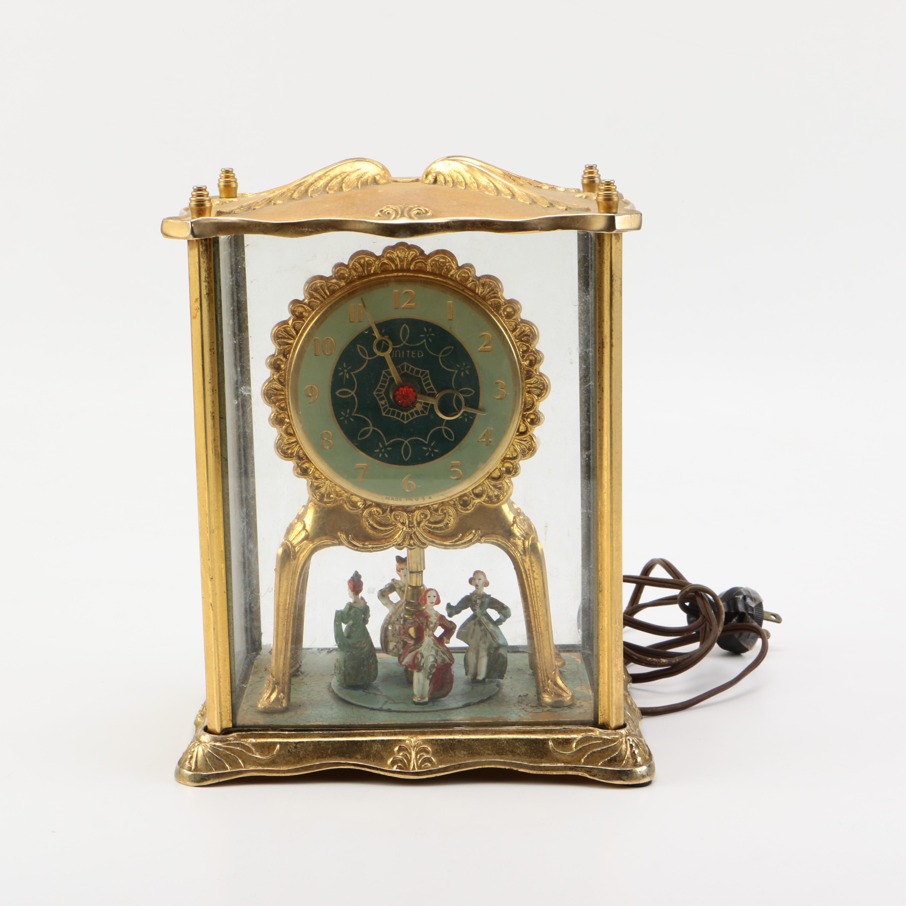 Vintage United Clock Company Mantel Clock Model #990