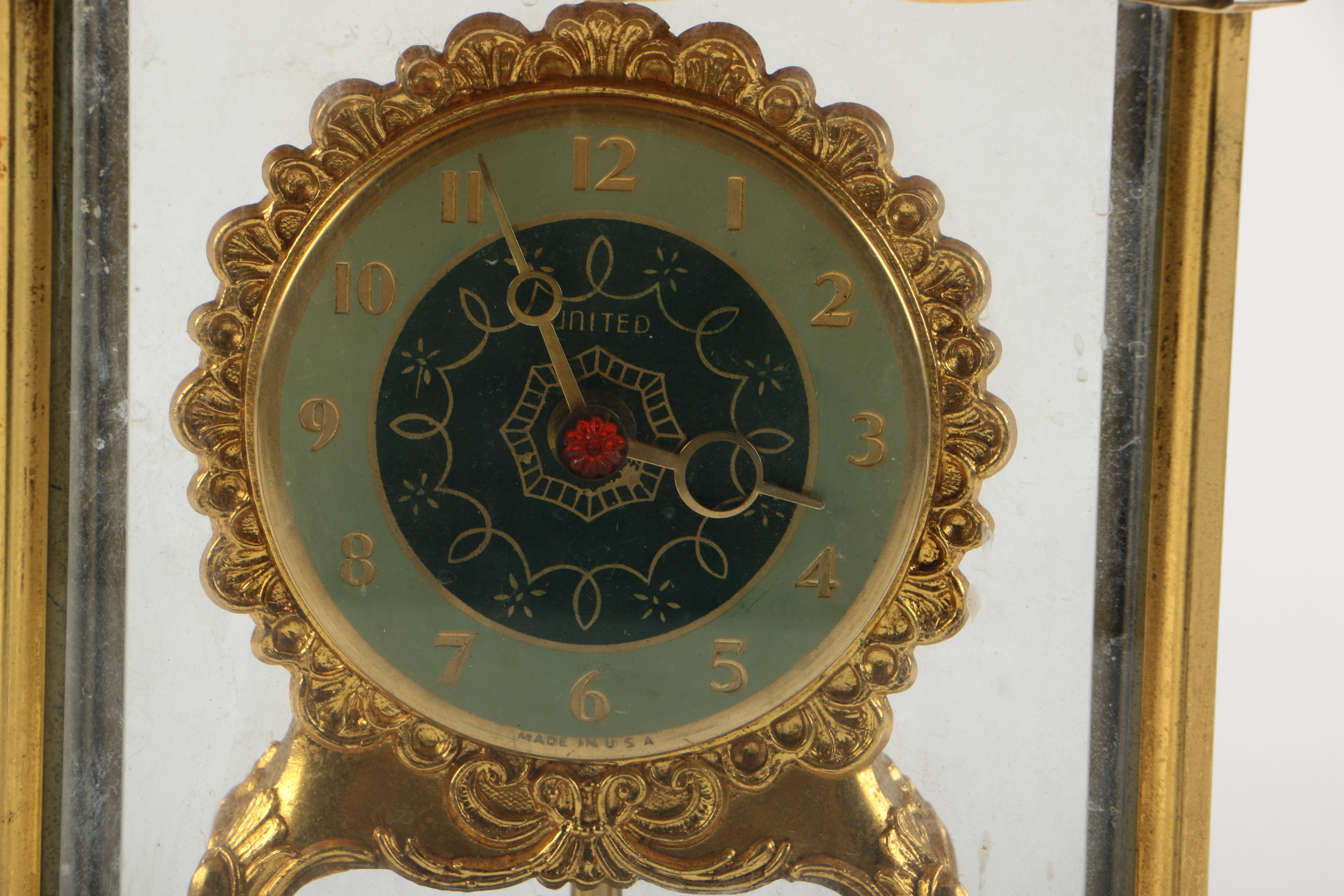 Vintage United Clock Company Mantel Clock Model #990