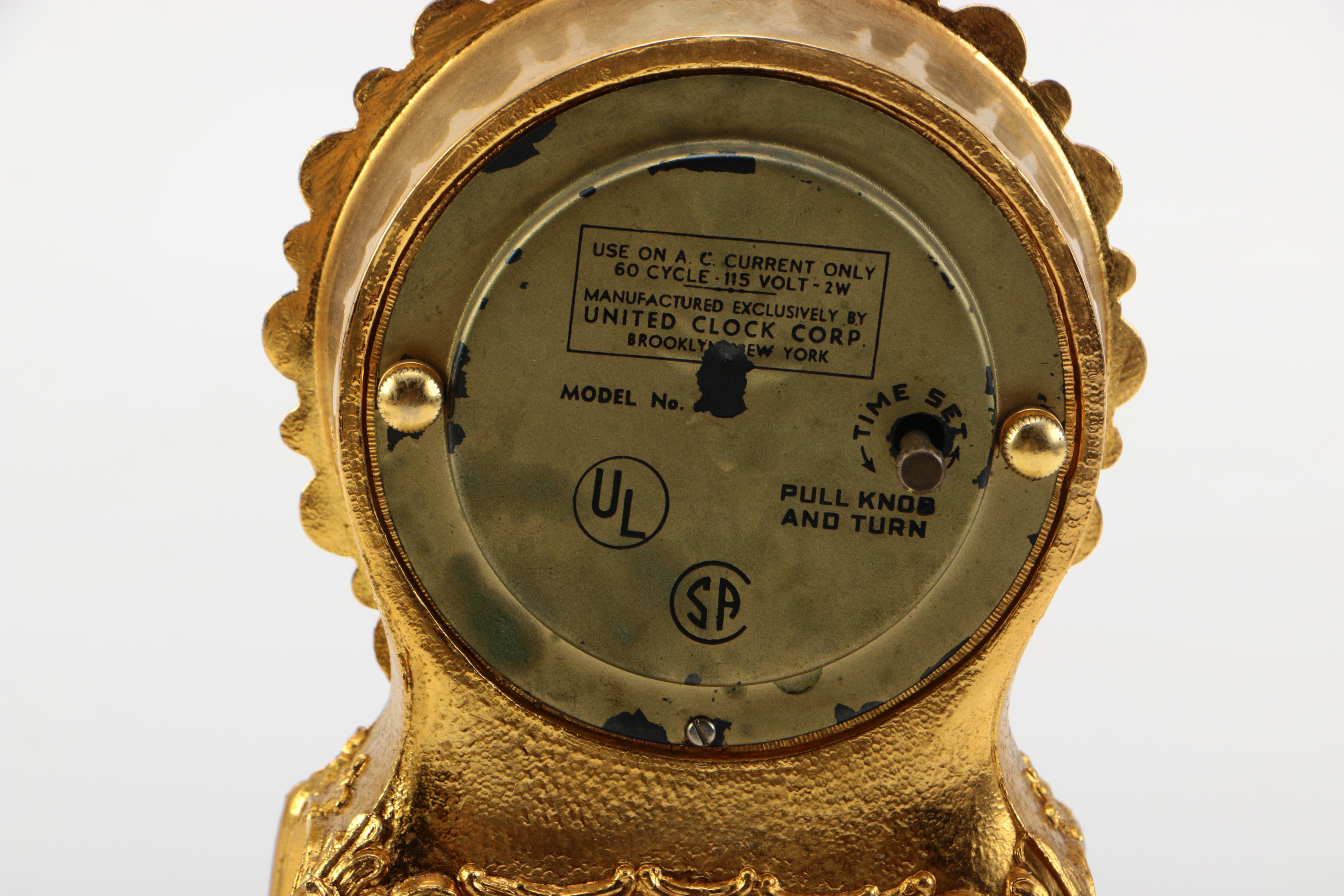 Vintage United Clock Company Mantel Clock Model #990