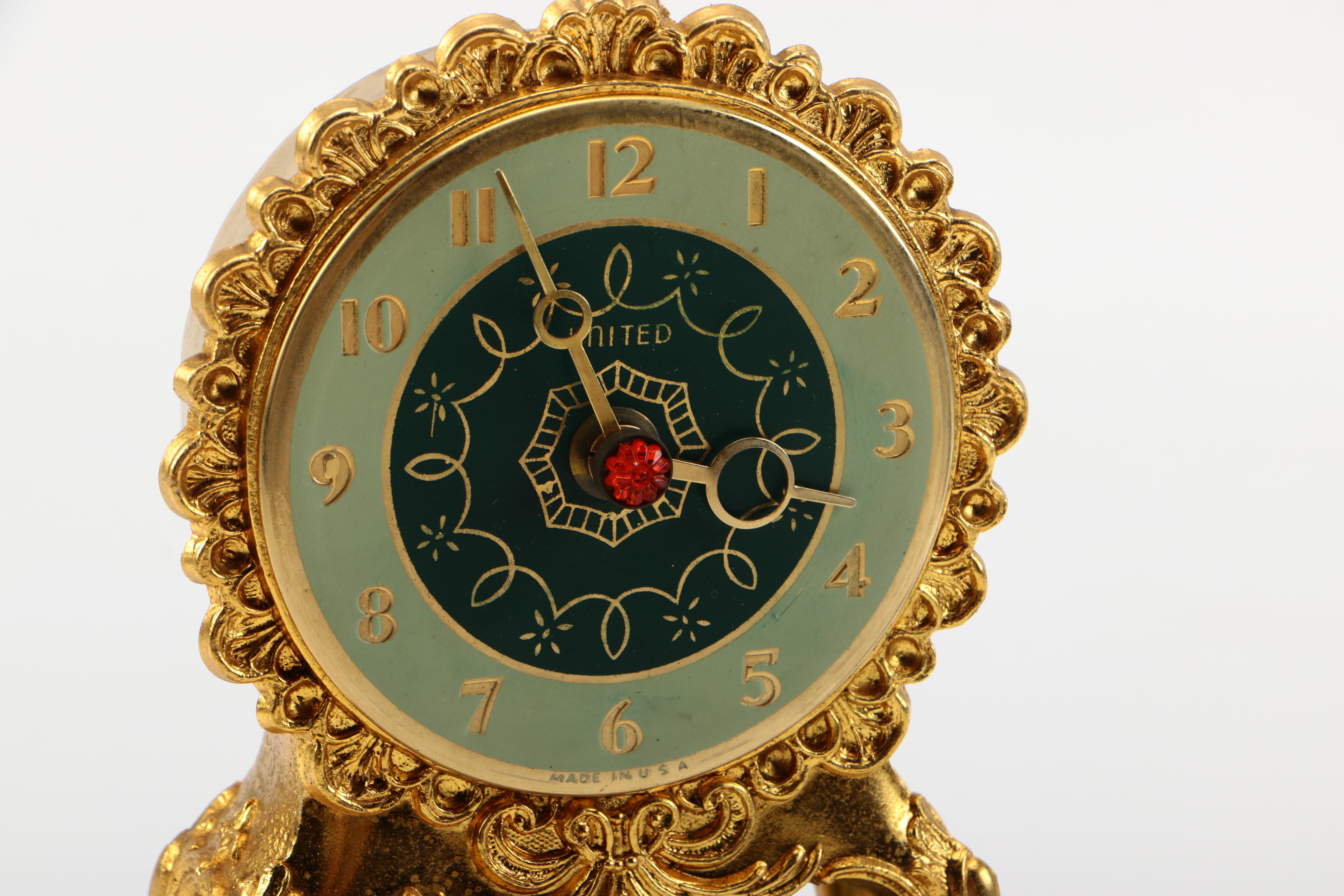 Vintage United Clock Company Mantel Clock Model #990