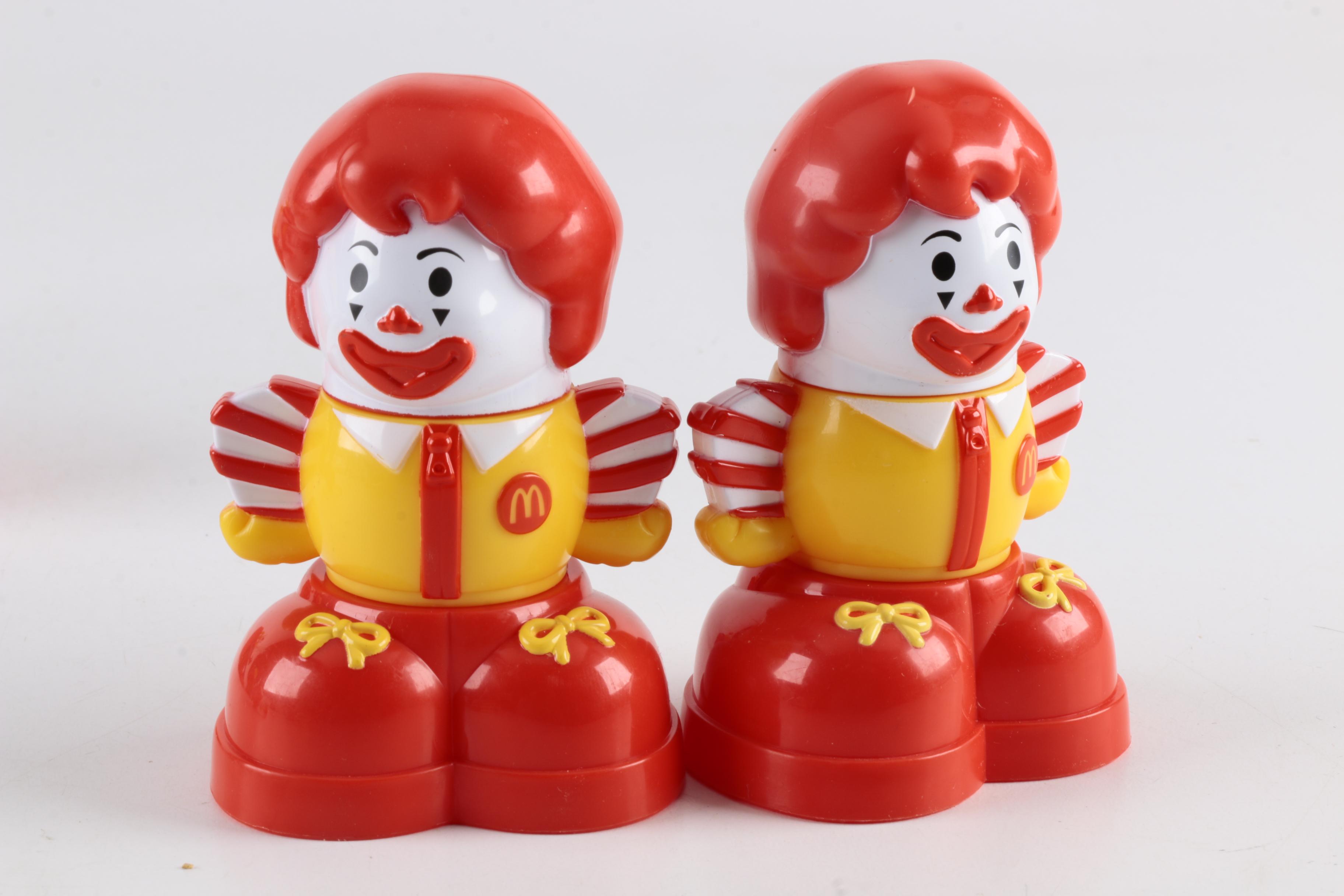McDonald's Themed Plastic Toys and Ceramic Salt and Pepper Shaker