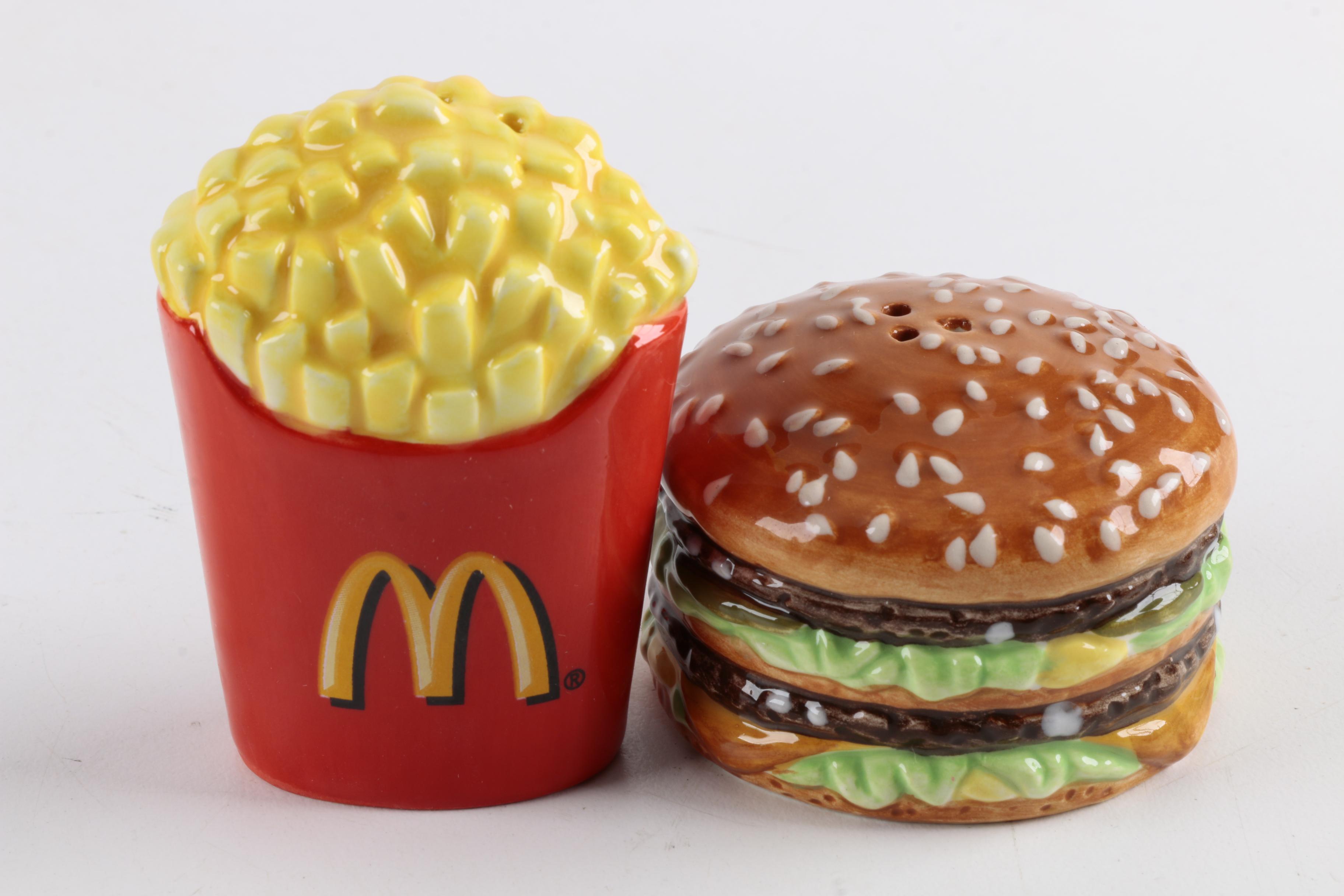 McDonald's Themed Plastic Toys and Ceramic Salt and Pepper Shaker