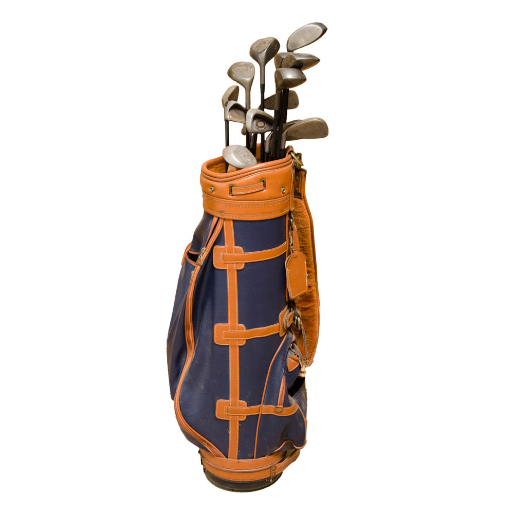 Coach Collection Golf Bag with Assorted Clubs