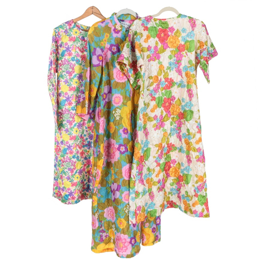 1960s Psychedelic Floral Housecoats