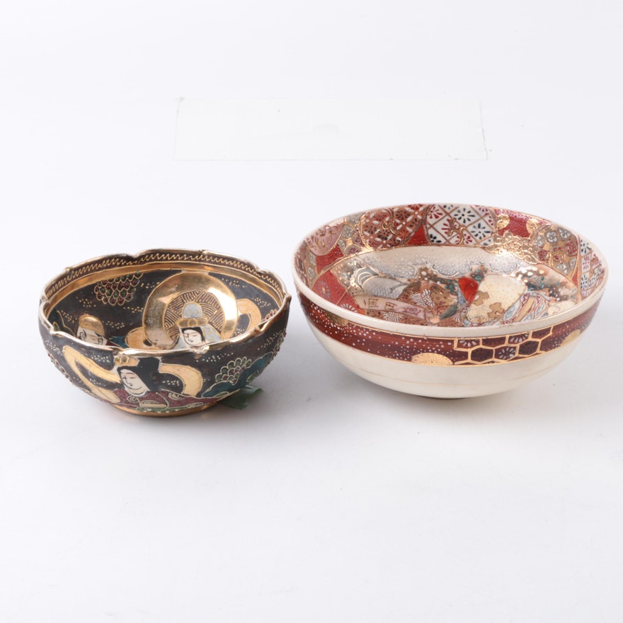 Early 20th Century Japanese Satsuma Ceramic Bowls