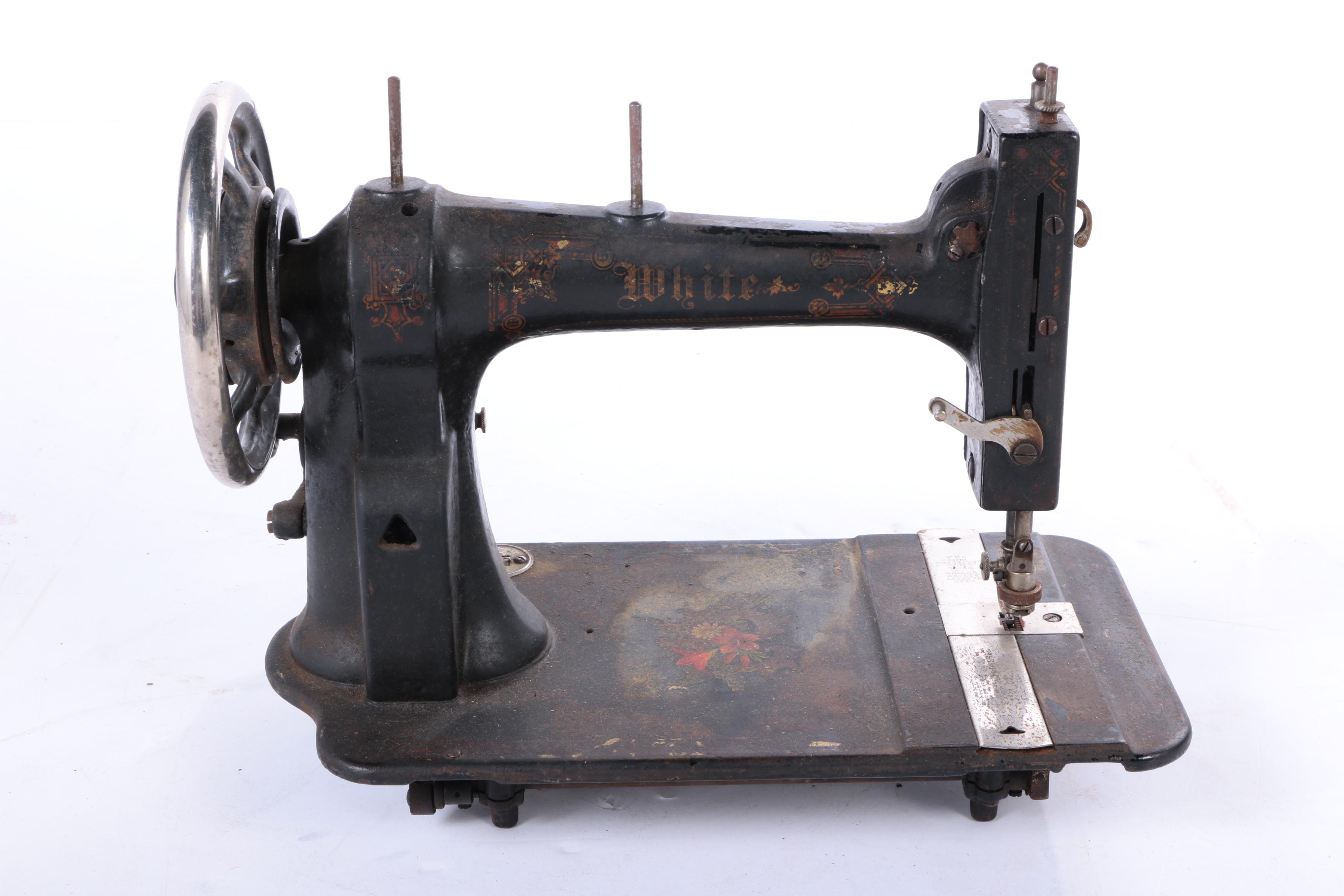 Vintage White Sewing Machine