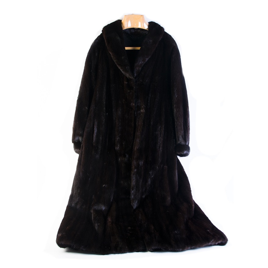 Full-Length Black Mink Fur Coat