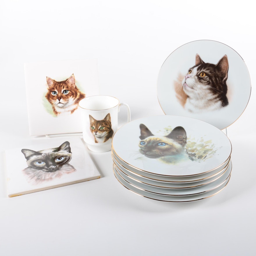 Feline Themed Ceramic Tableware