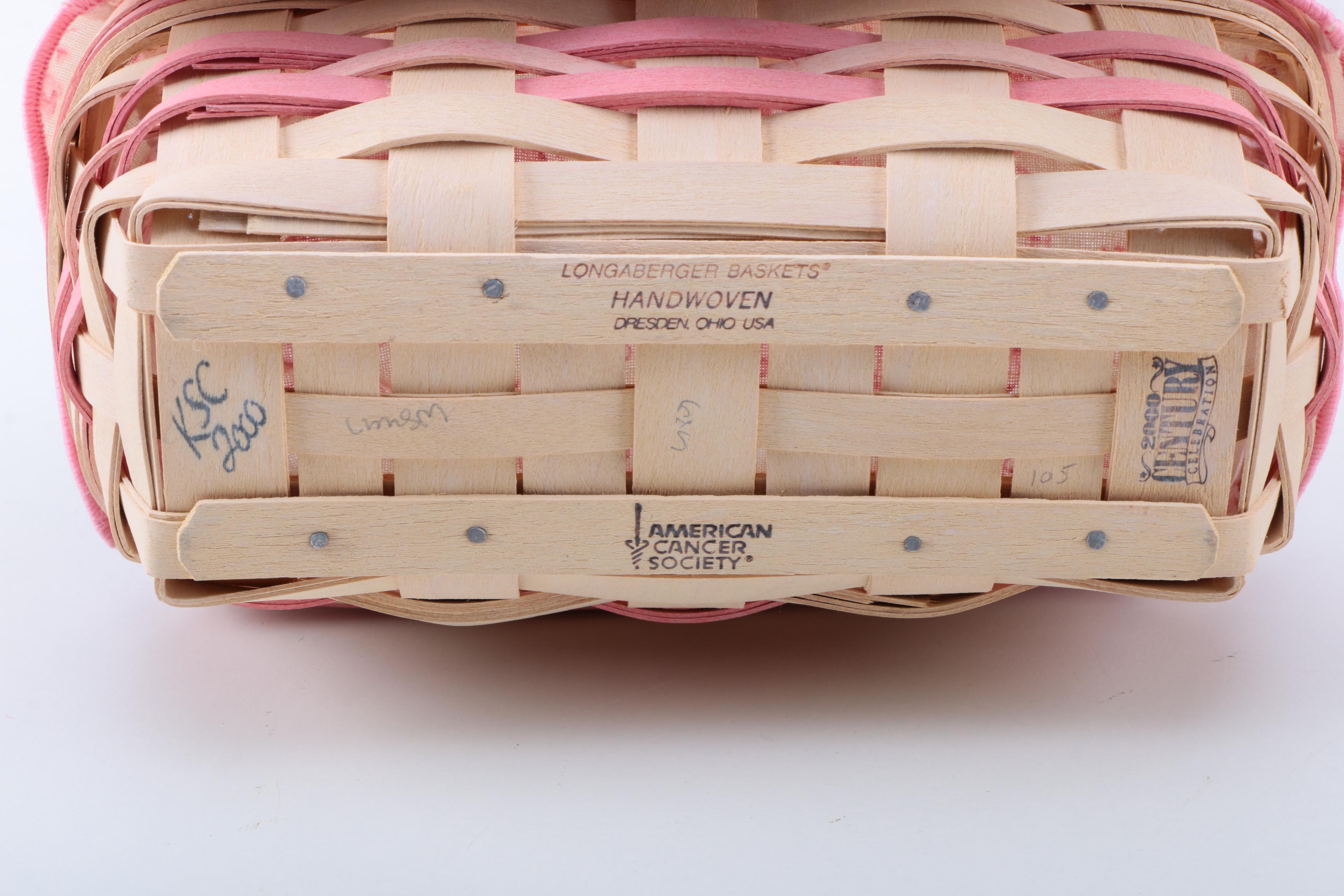 Pink and White Longaberger Basket Collection