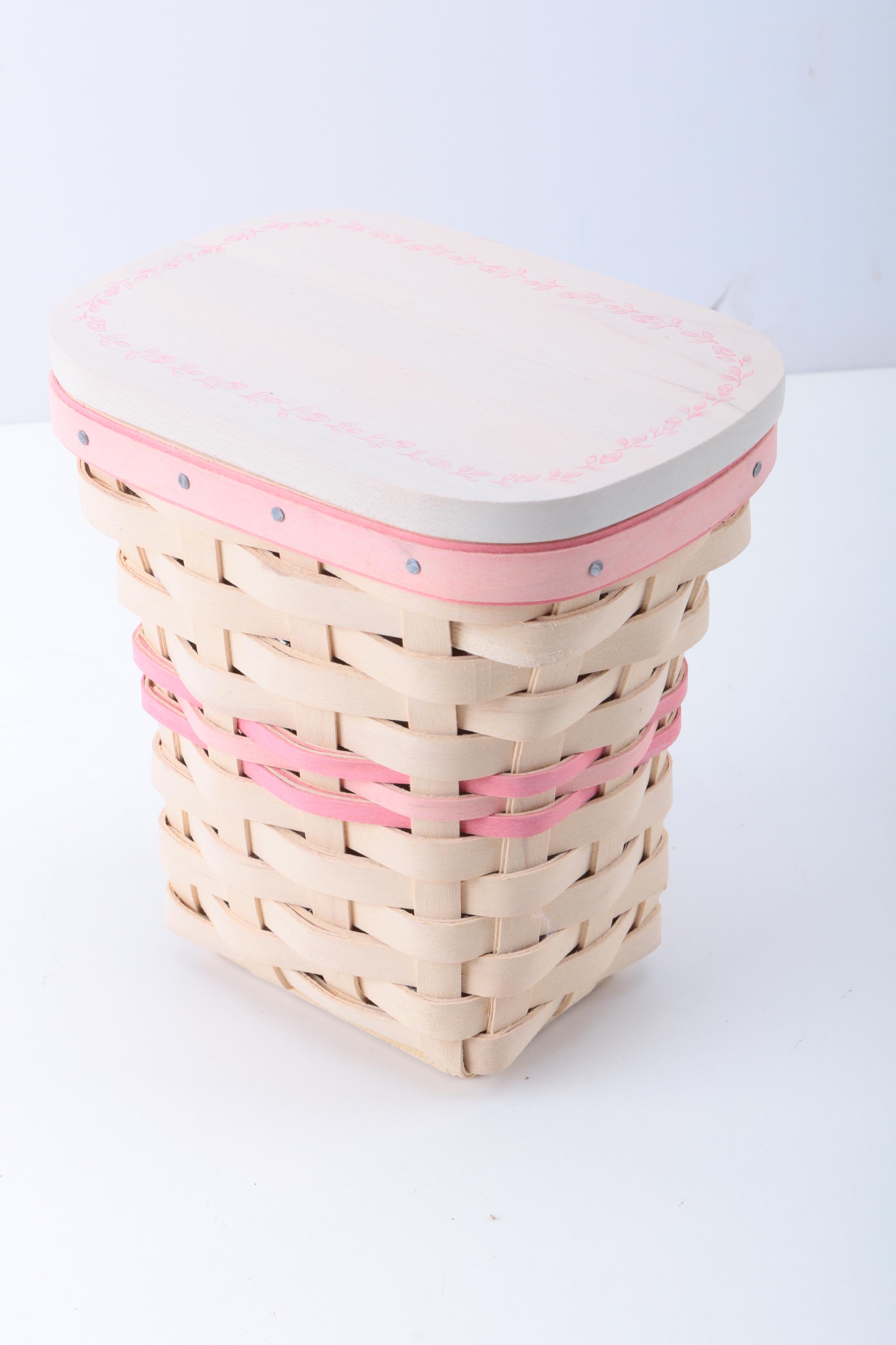 Pink and White Longaberger Basket Collection