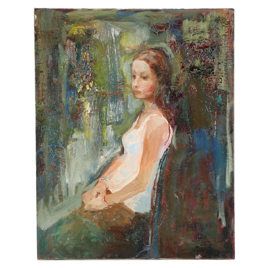 Murat Kaboulov  Oil Painting on Canvas of a Young Woman