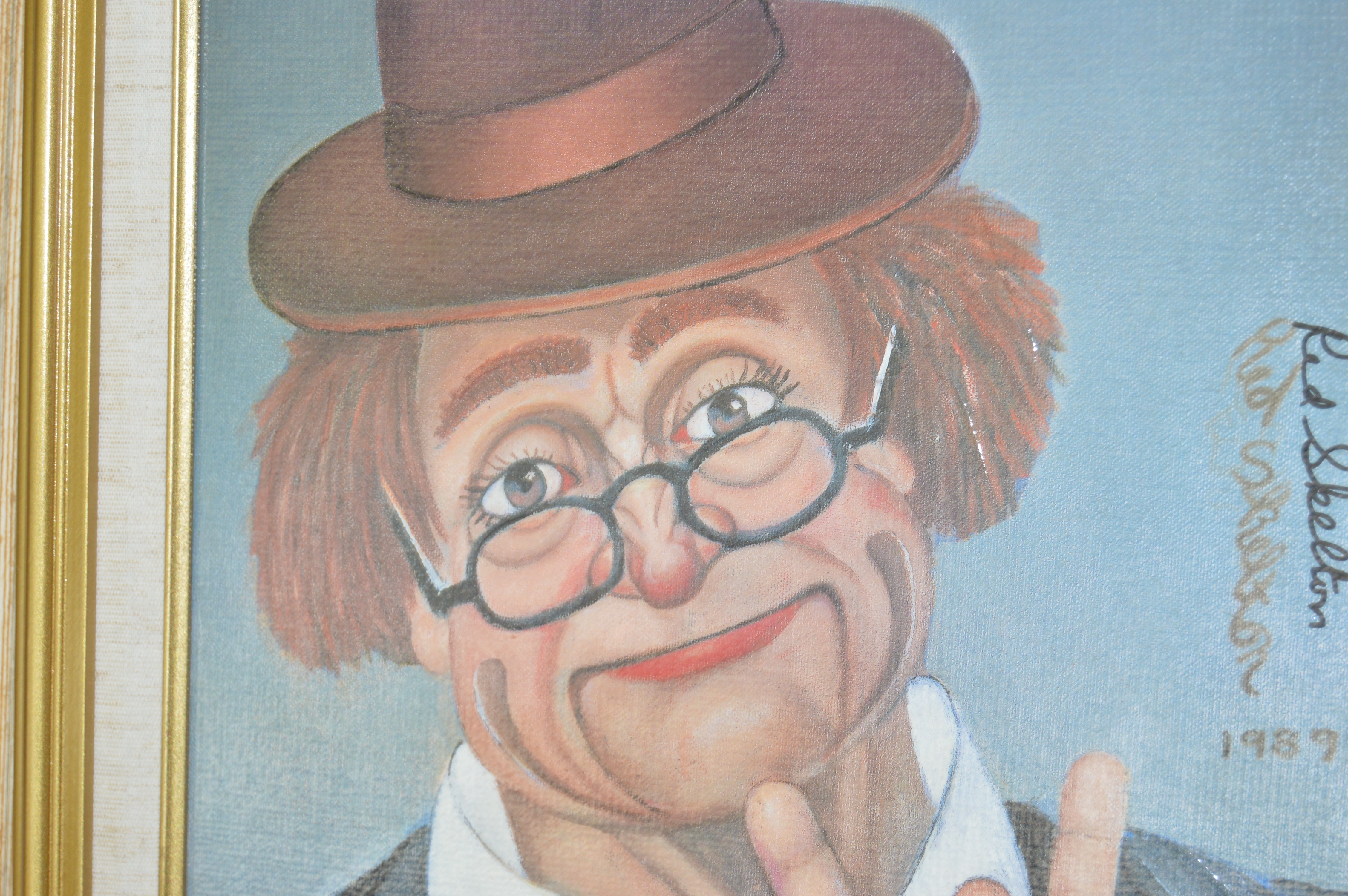 Signed Red Skelton "I Love You" Offset Lithograph