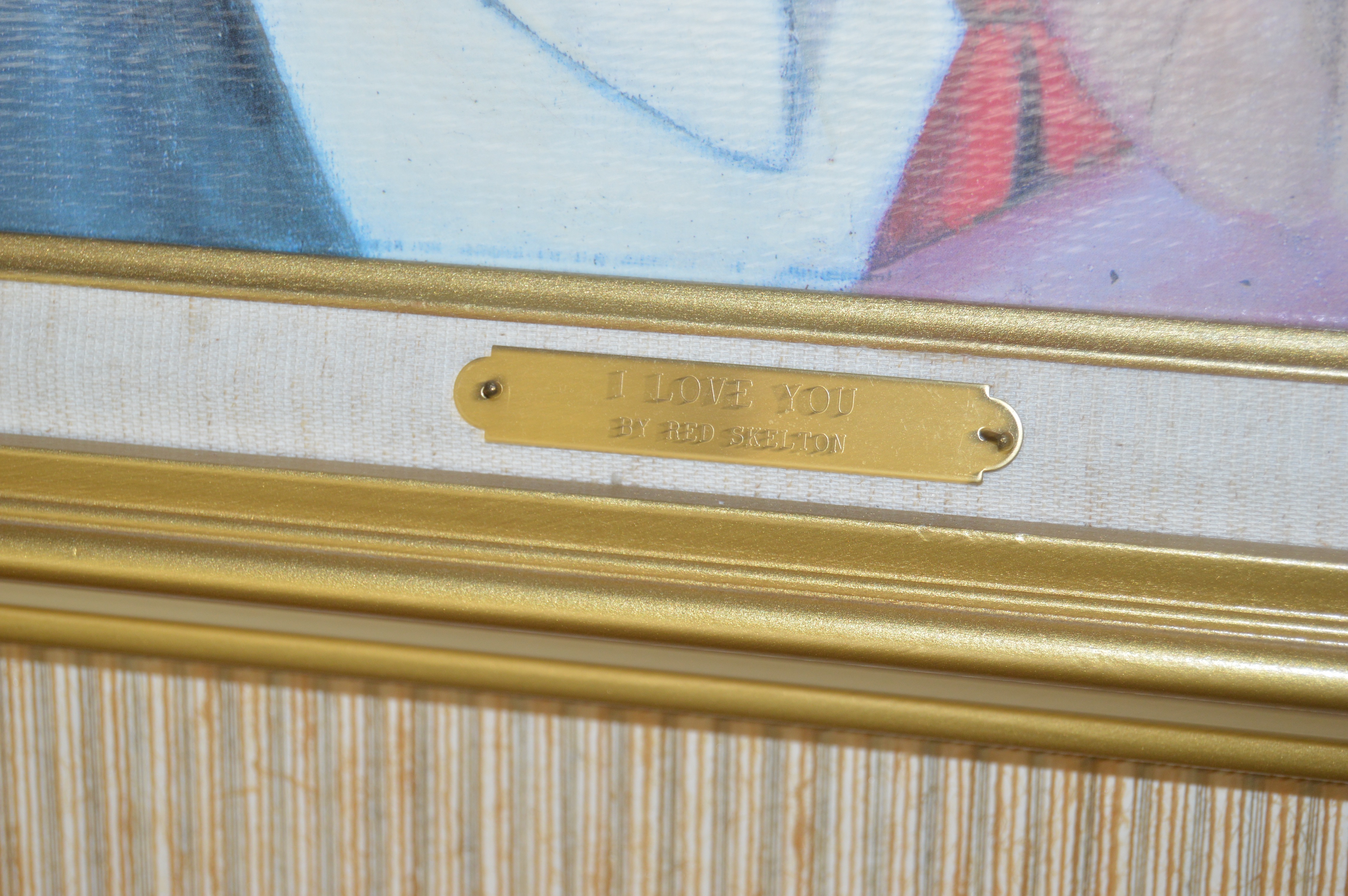 Signed Red Skelton "I Love You" Offset Lithograph