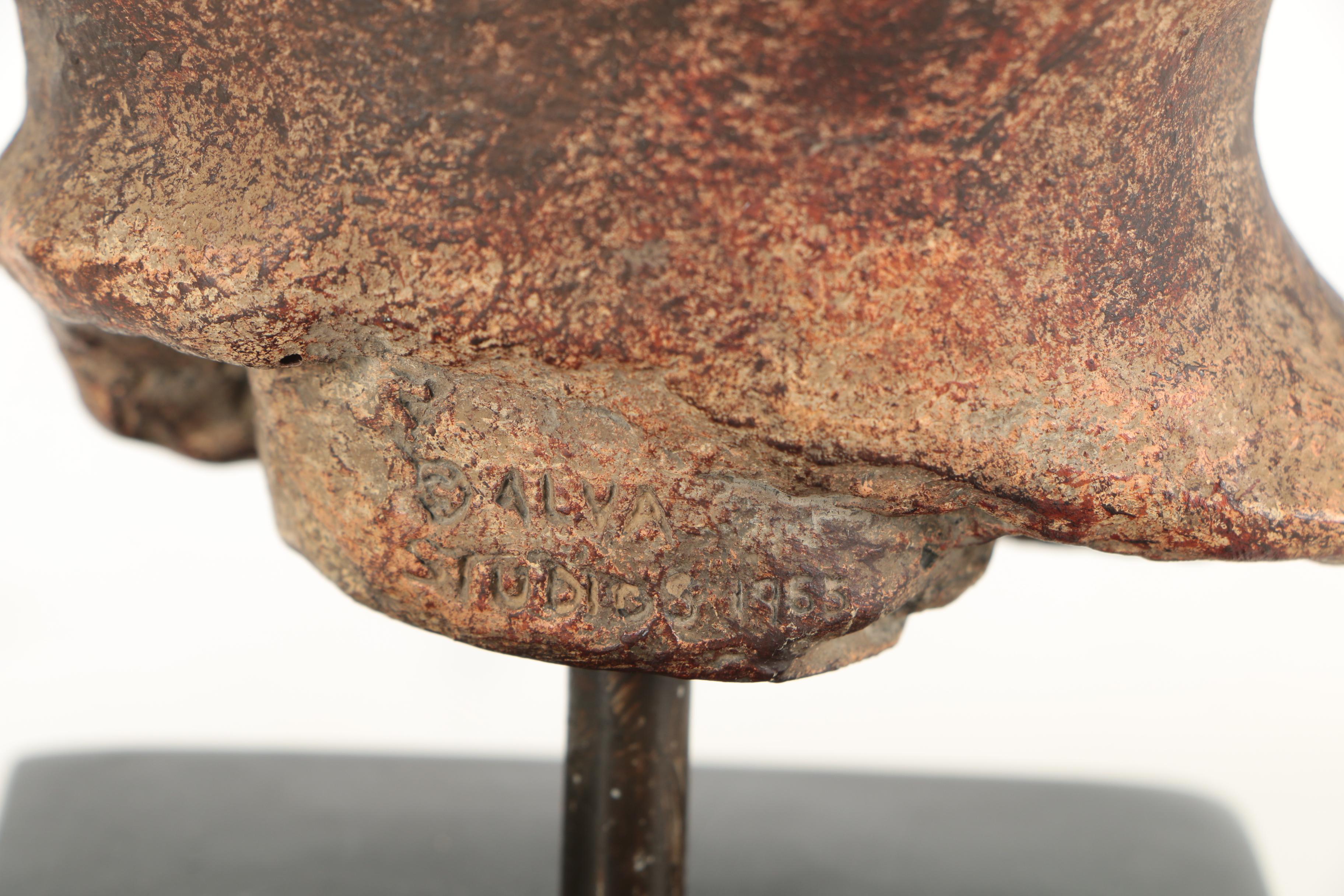 Vintage Alva Studios Plaster Sculpture of a South Asian Bust