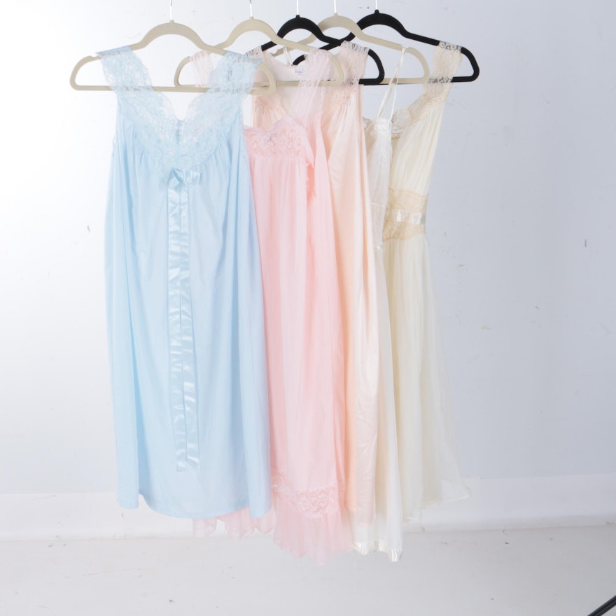 Assortment of Women's Vintage Nightgowns Including Vanity Fair