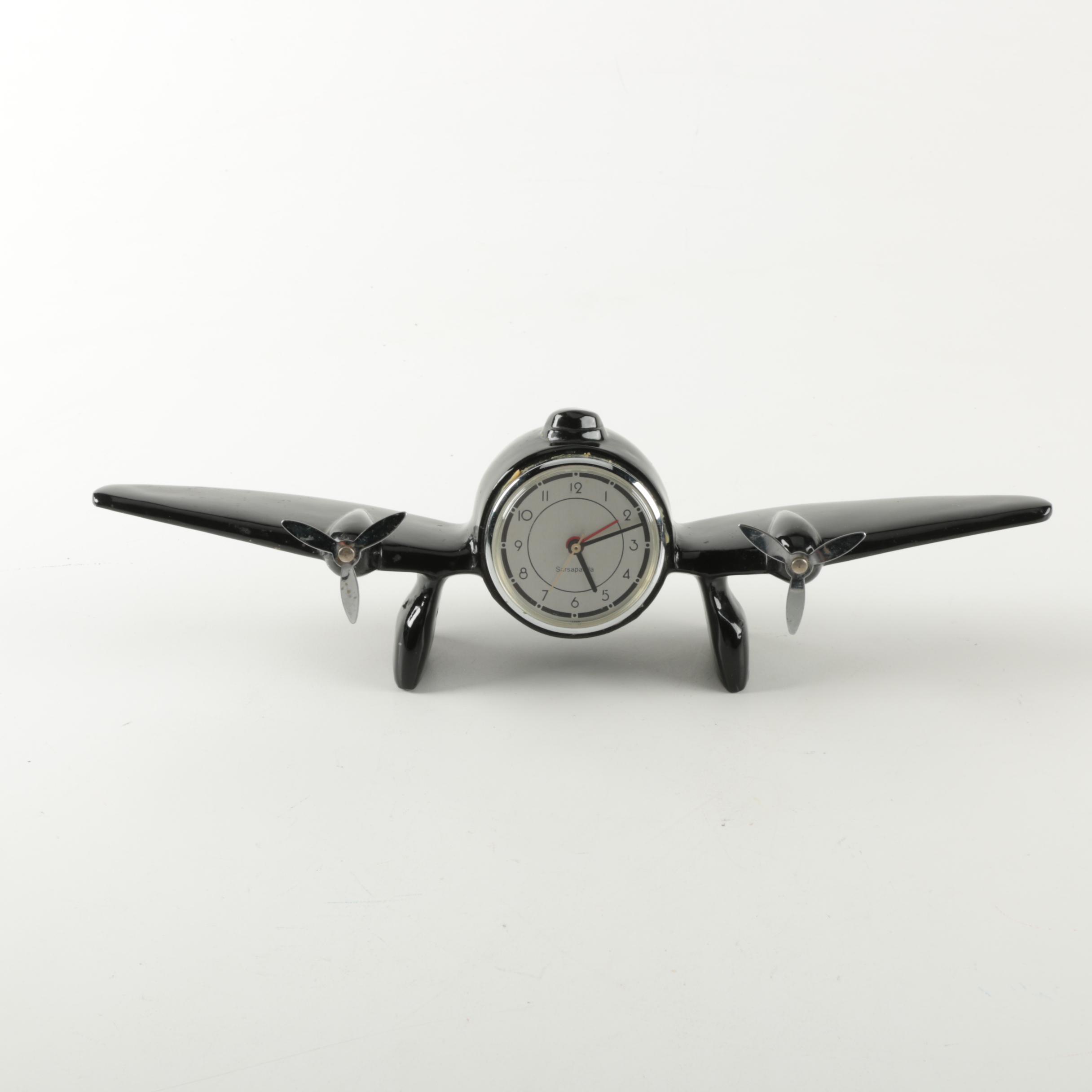 Vintage Airplane Desk Clock by Sarsaparilla