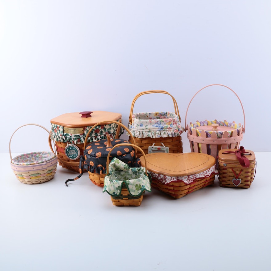 Collection of Longaberger Handmade Holiday Baskets