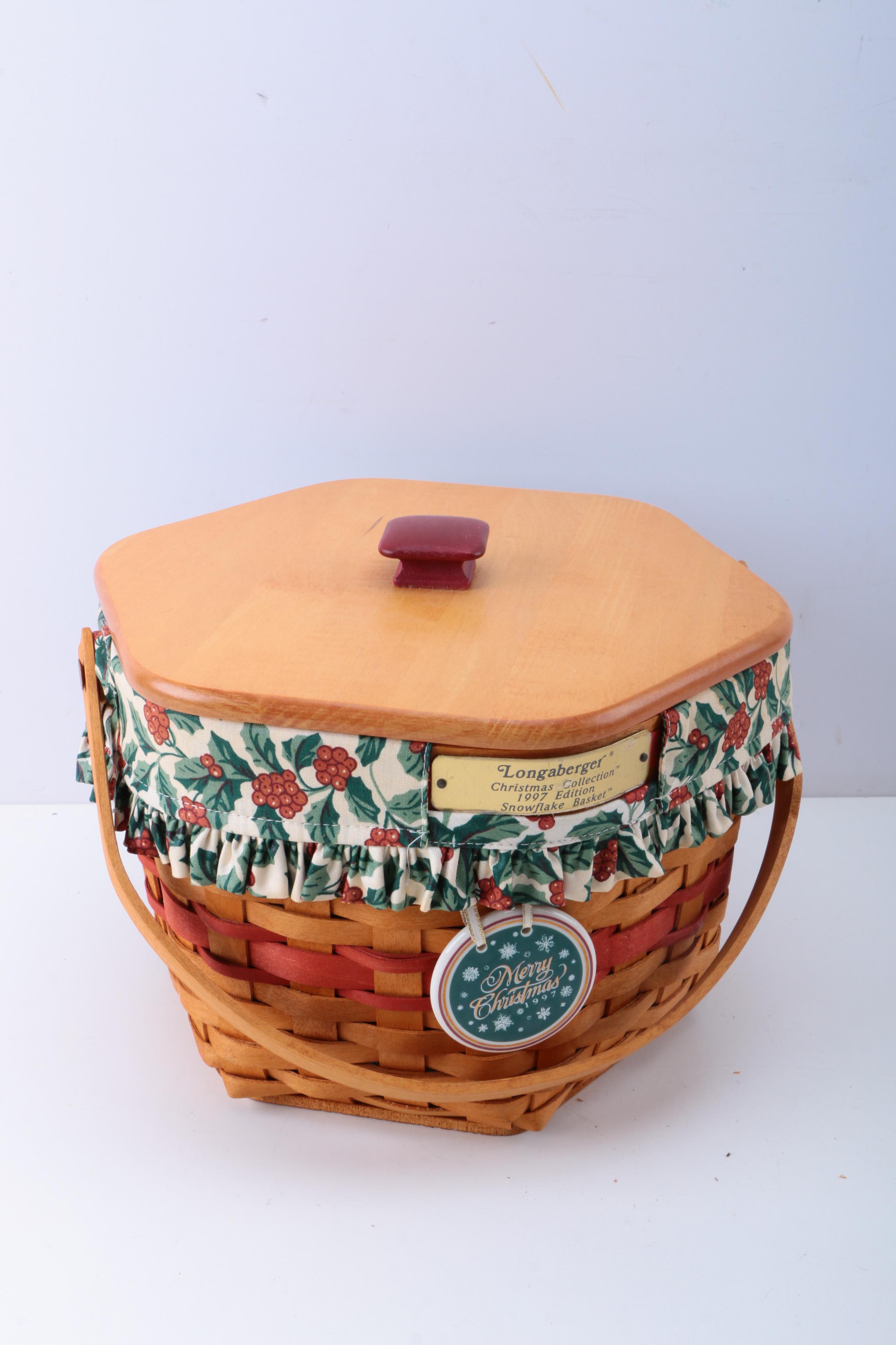 Collection of Longaberger Handmade Holiday Baskets