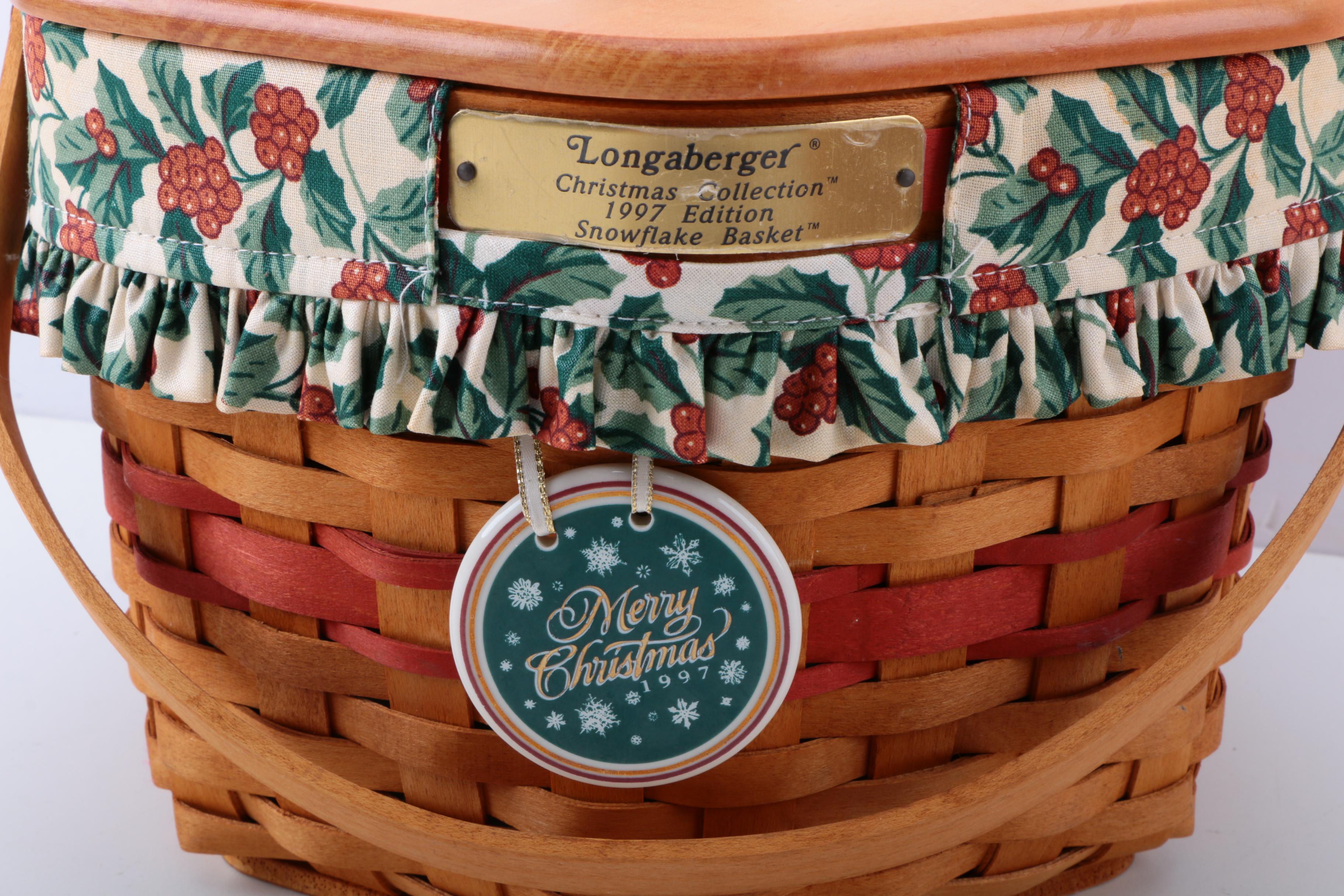 Collection of Longaberger Handmade Holiday Baskets