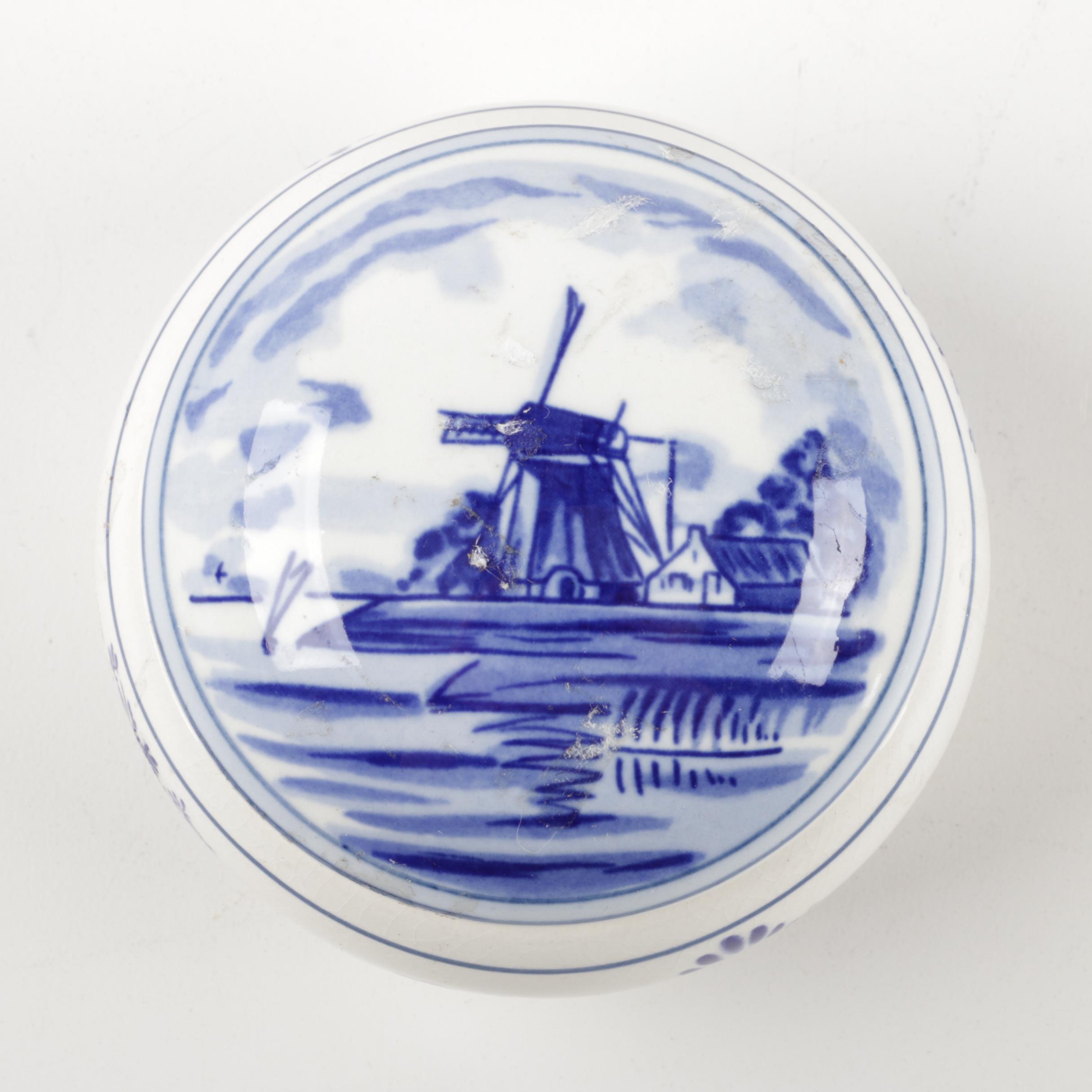 Delft Blue Windmill Ceramic Candle Holder, Mug and Trinket Box