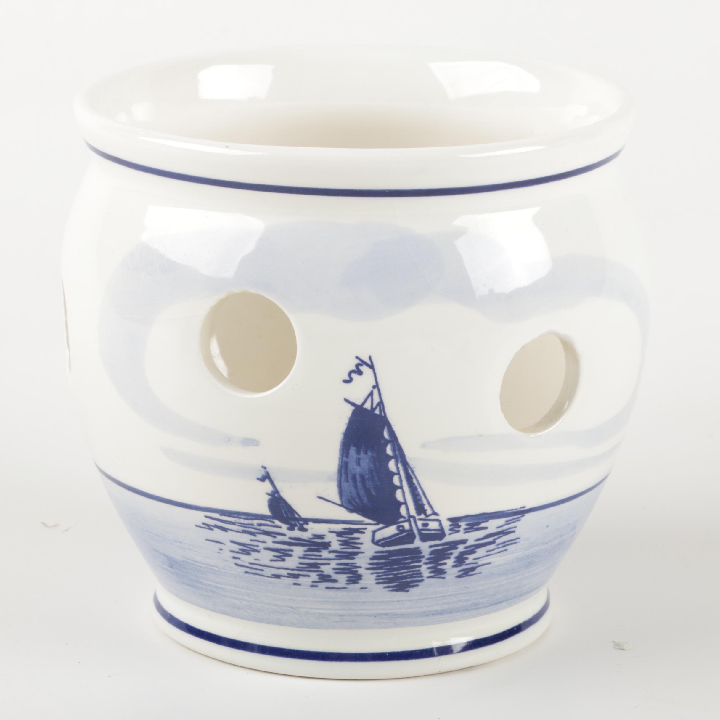 Delft Blue Windmill Ceramic Candle Holder, Mug and Trinket Box