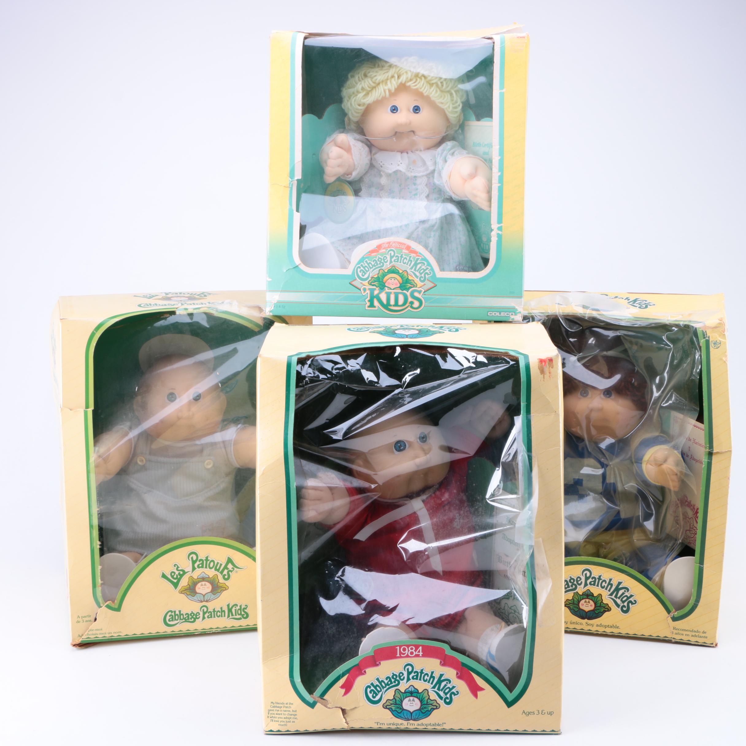 Circa 1980s Cabbage Patch Kids Dolls in Boxes