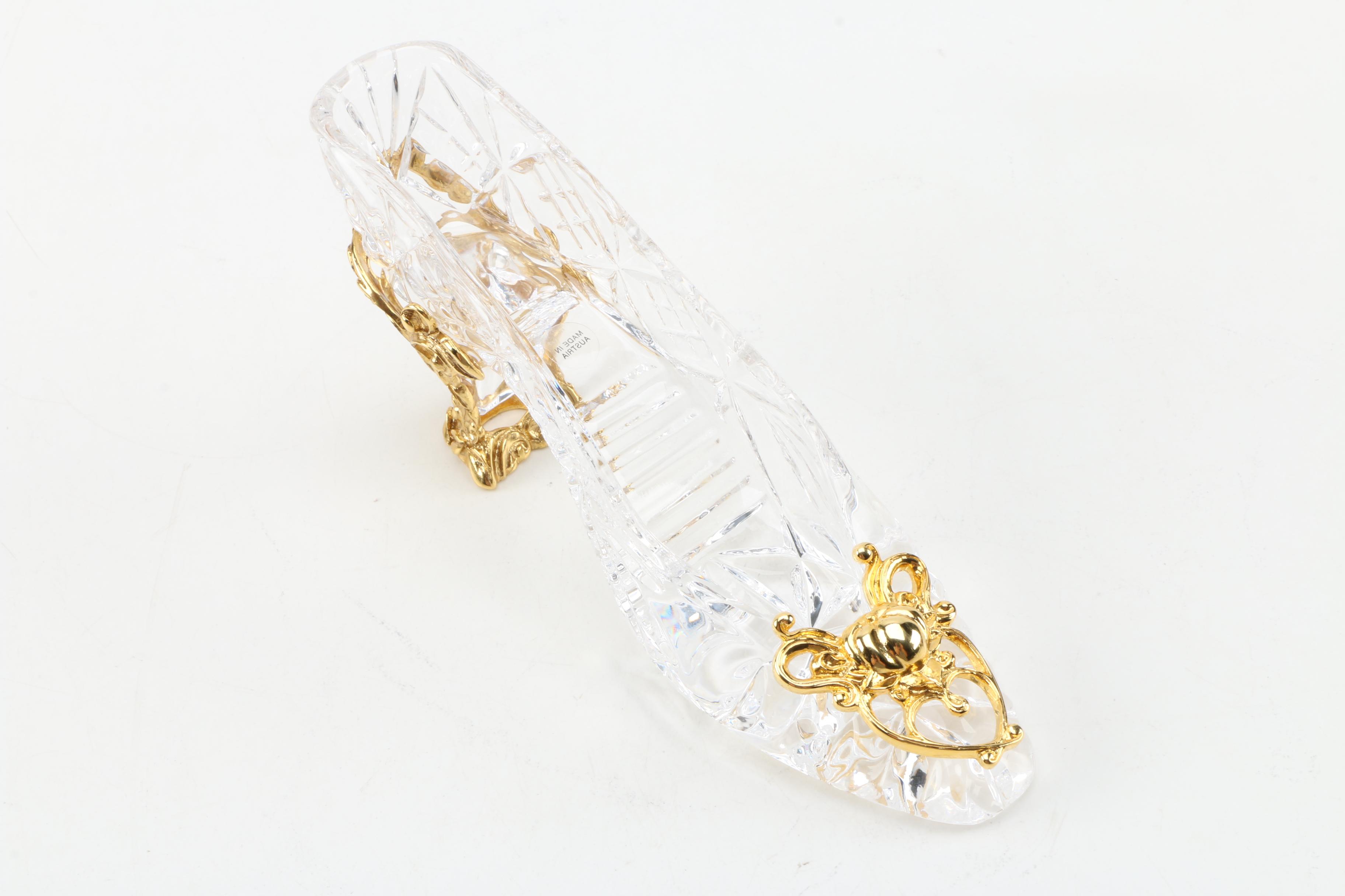 Franklin Mint Disney Cinderella Crown and Crystal Cinderella Shoe