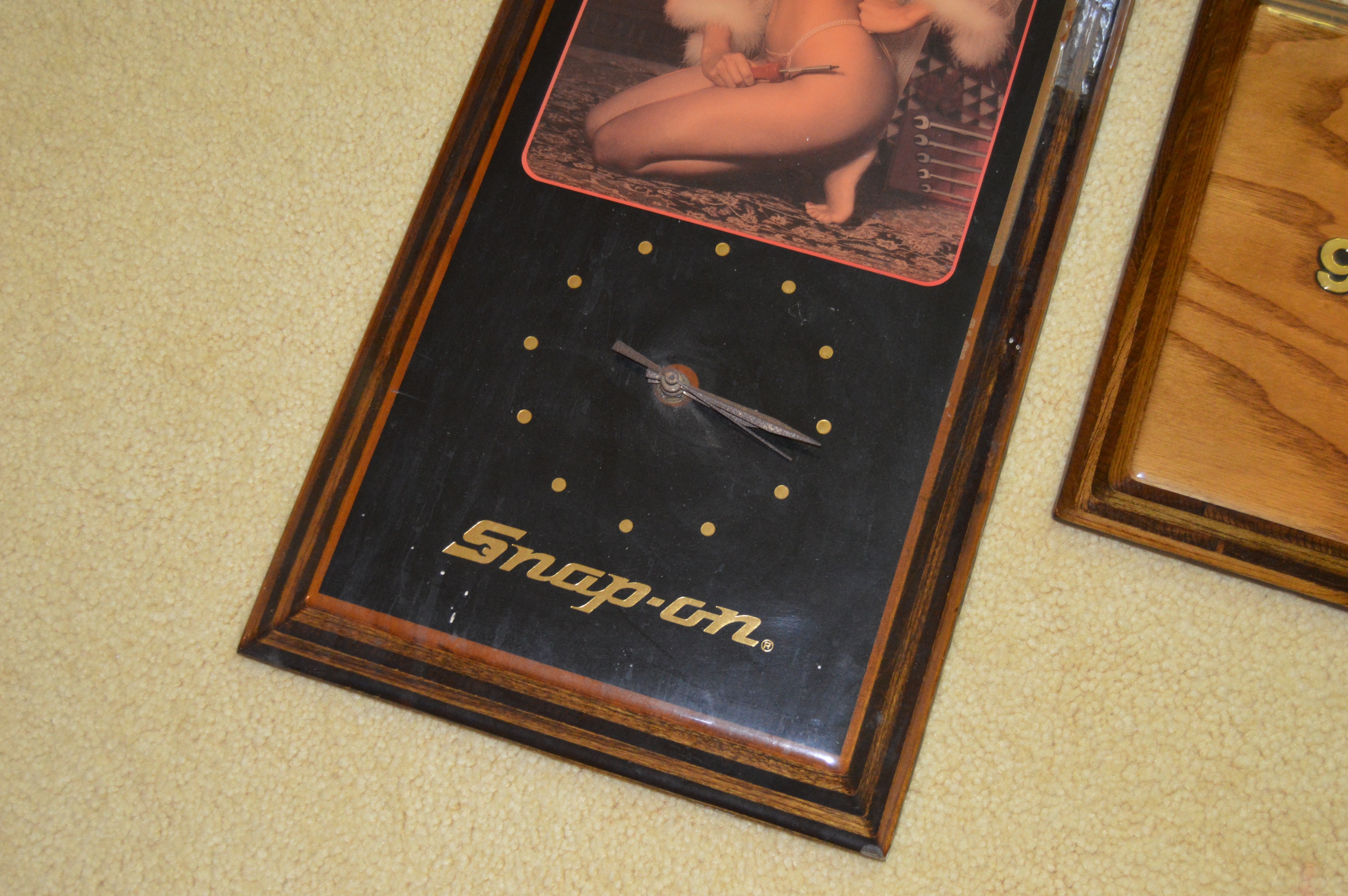 Vintage Snap-on Tools Pin-Up Model and Mercedes Wall Clocks
