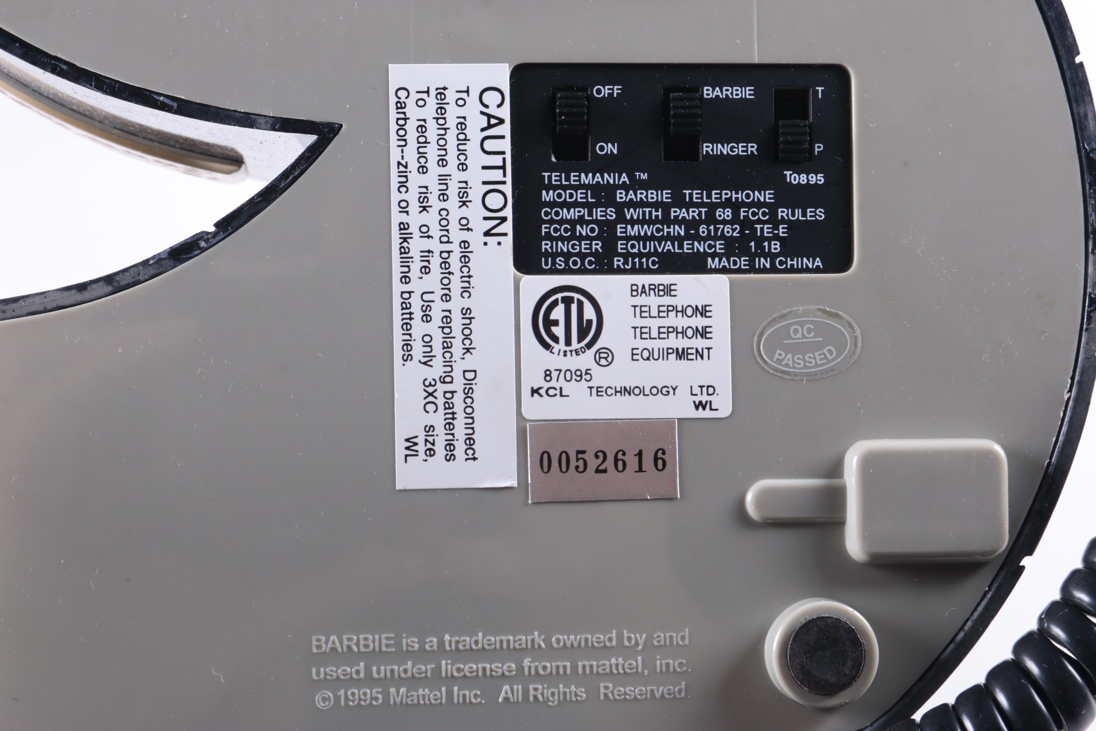 Vintage Novelty Singing Barbie Phone