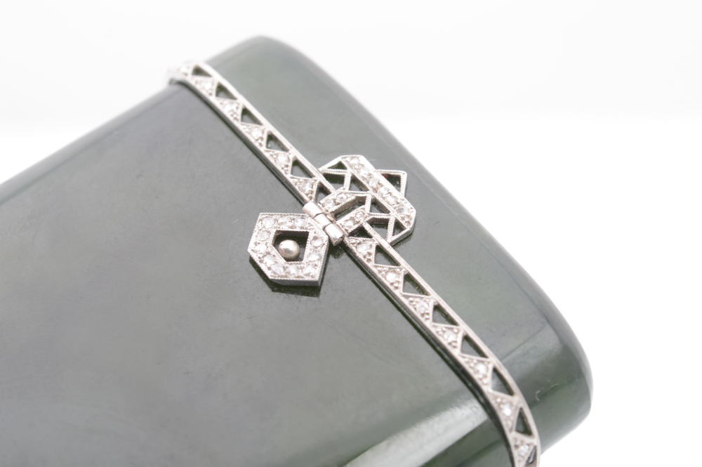 Jadeite and Diamond Cigarette Holder