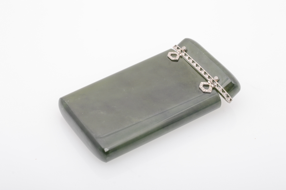 Jadeite and Diamond Cigarette Holder