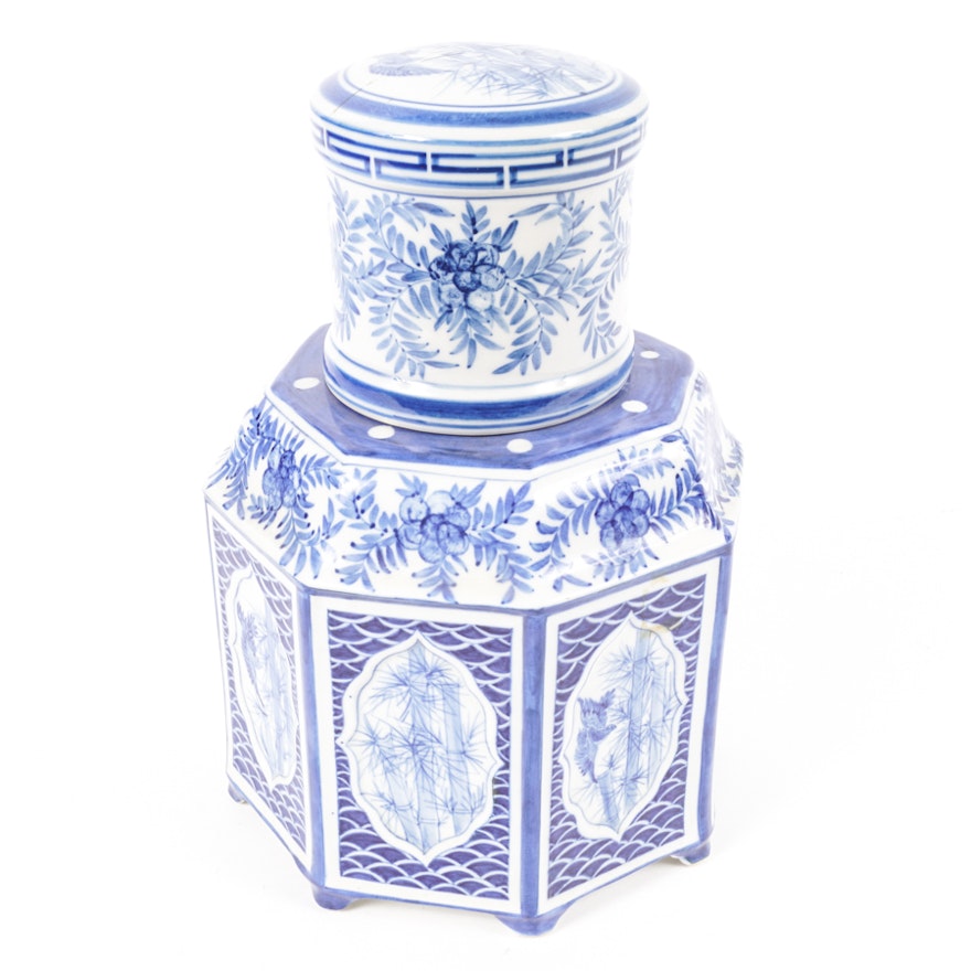 Thai Hand-Painted Porcelain Jar