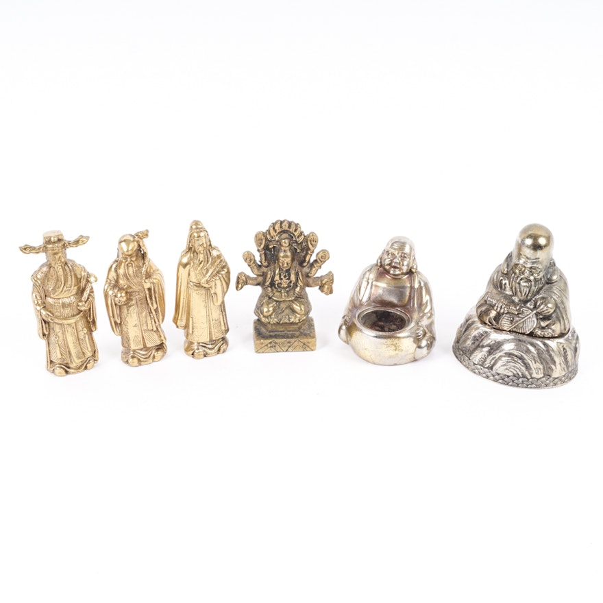 East Asian Cast Brass and Metal Figurines