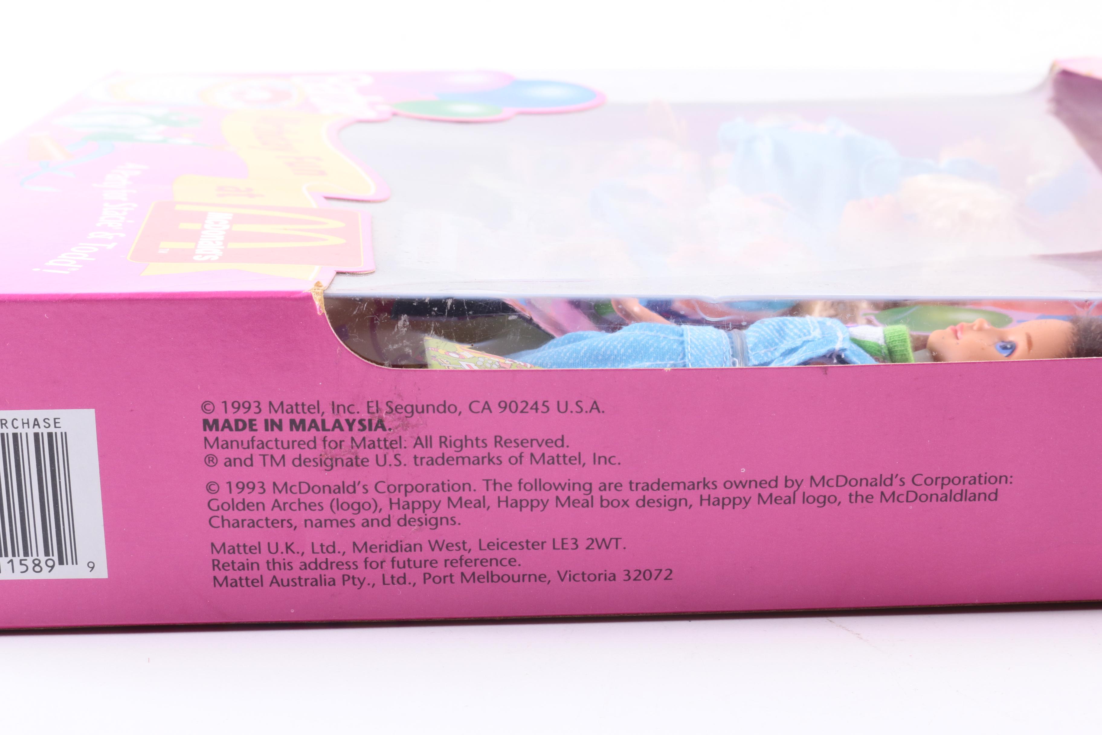 Vintage "Birthday Fun at McDonald's" Barbie Set with "NAF NAF Travel" Barbie