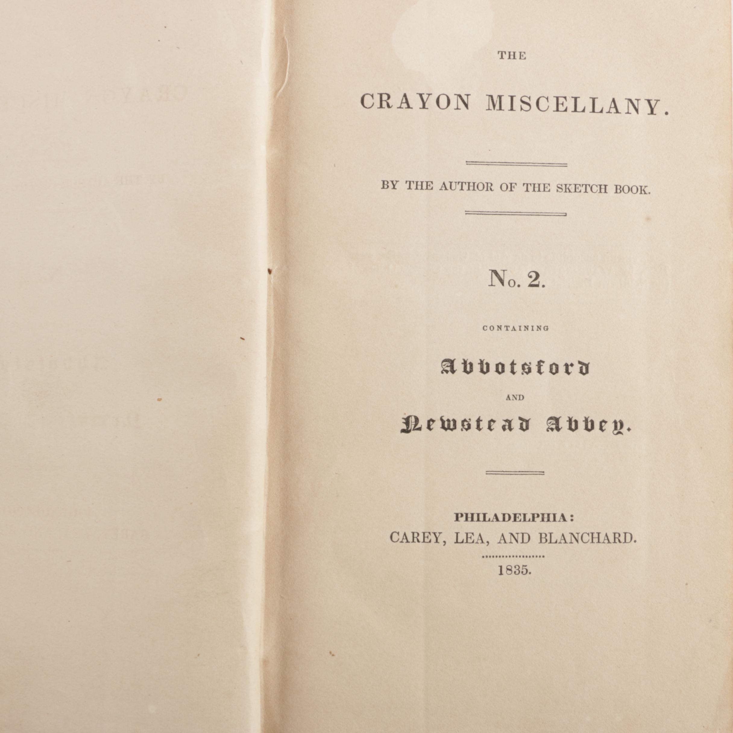 1835 "Abbotsford and Newstead Abbey" by Washington Irving