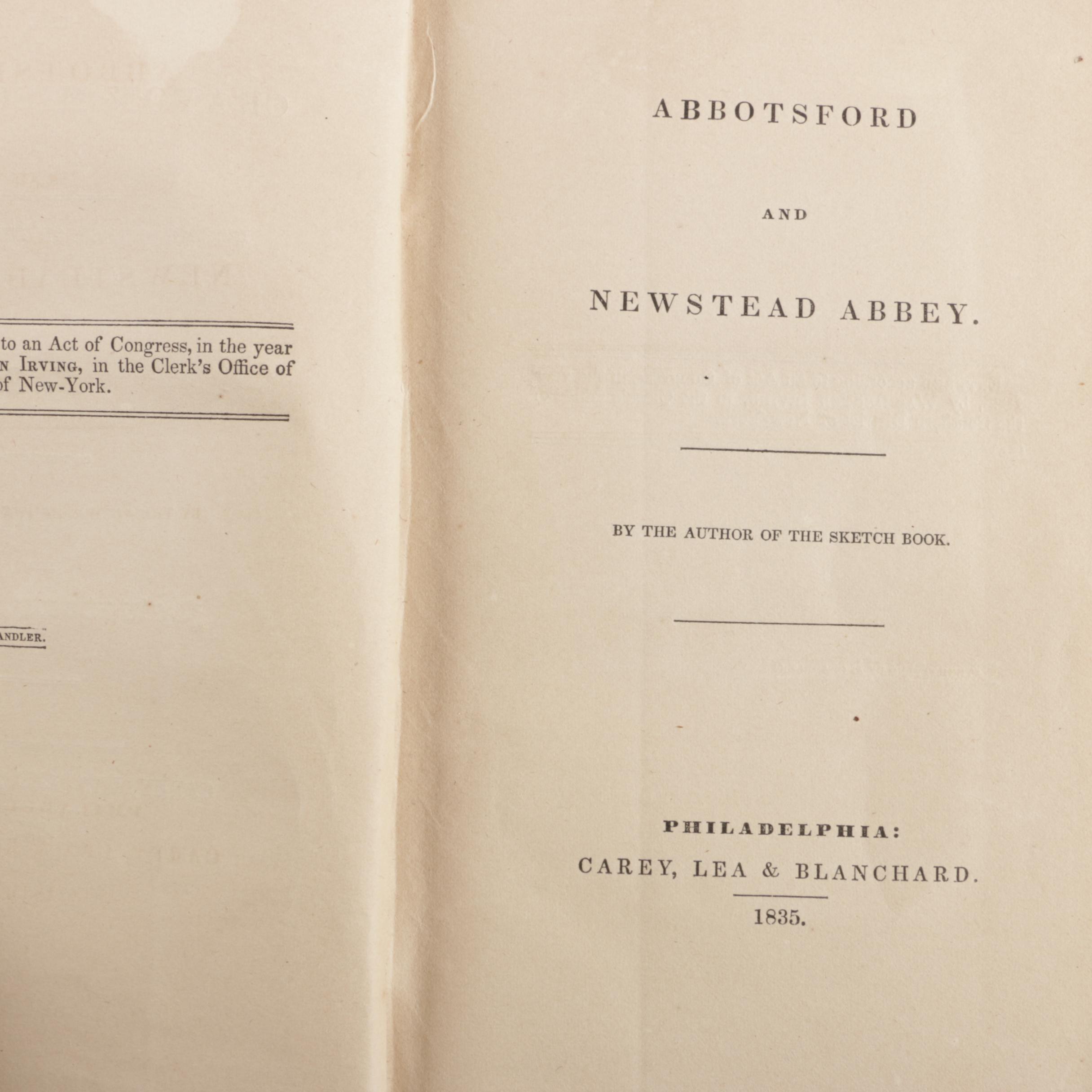 1835 "Abbotsford and Newstead Abbey" by Washington Irving