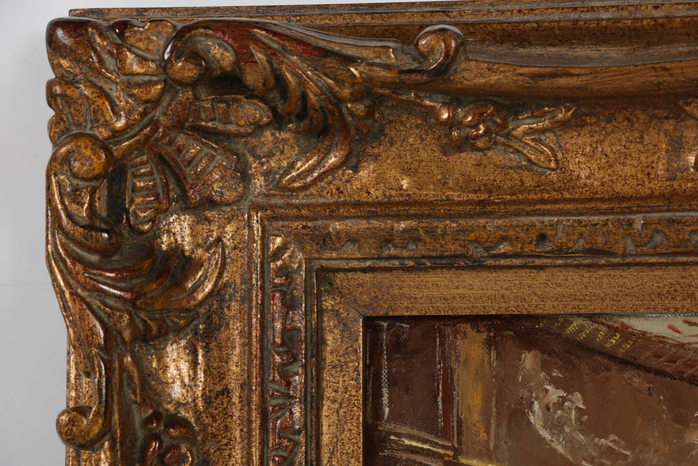 Suzanne Suger Oil Painting on Canvas of an Interior Roomscape