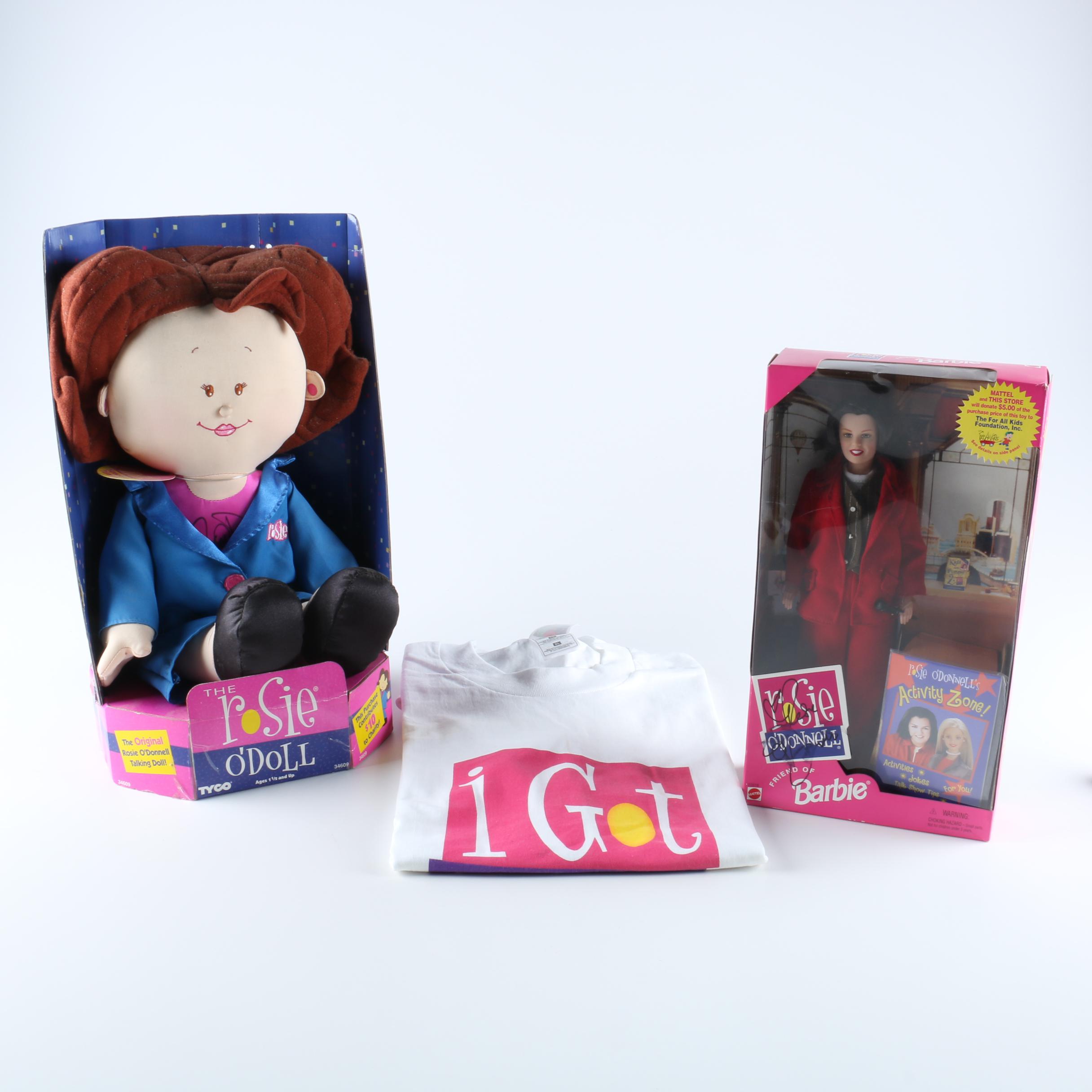 Signed Rosie O'Donnell Dolls And T-Shirt