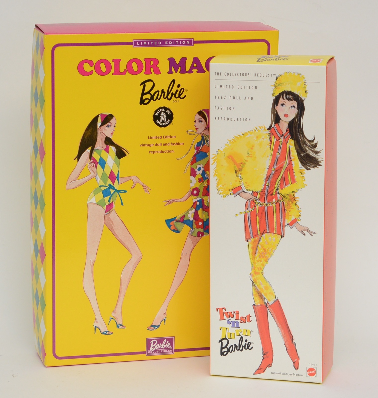 Limited Edition Reproduction "Twist 'n Turn" Barbie and Color Magic Barbie