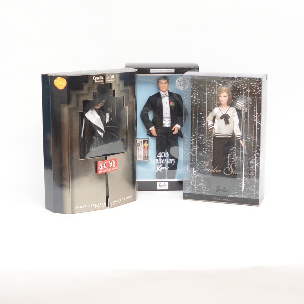 Cruella De Vil, Barbara Streisand and 40th Anniversary Ken Doll
