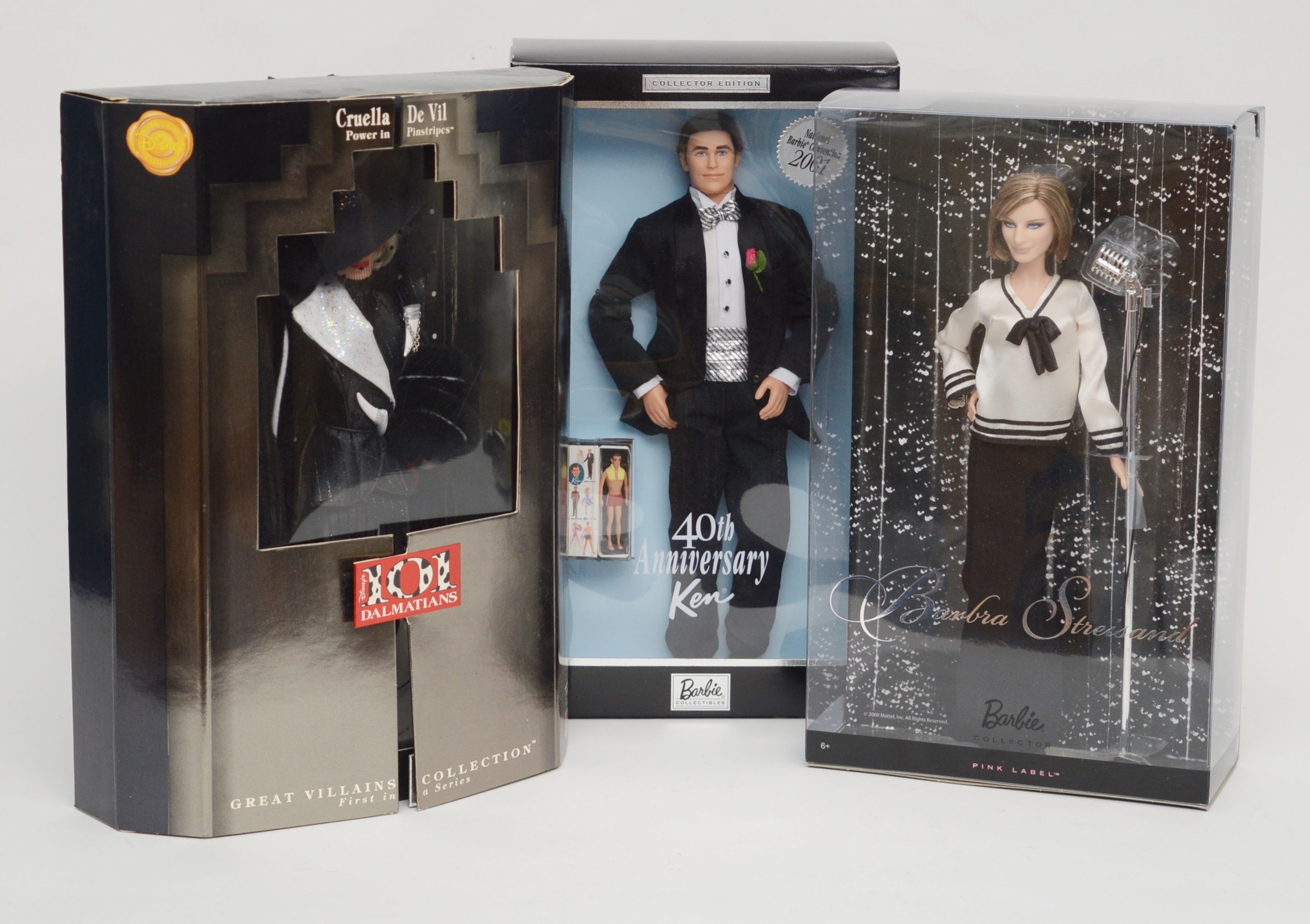 Cruella De Vil, Barbara Streisand and 40th Anniversary Ken Doll