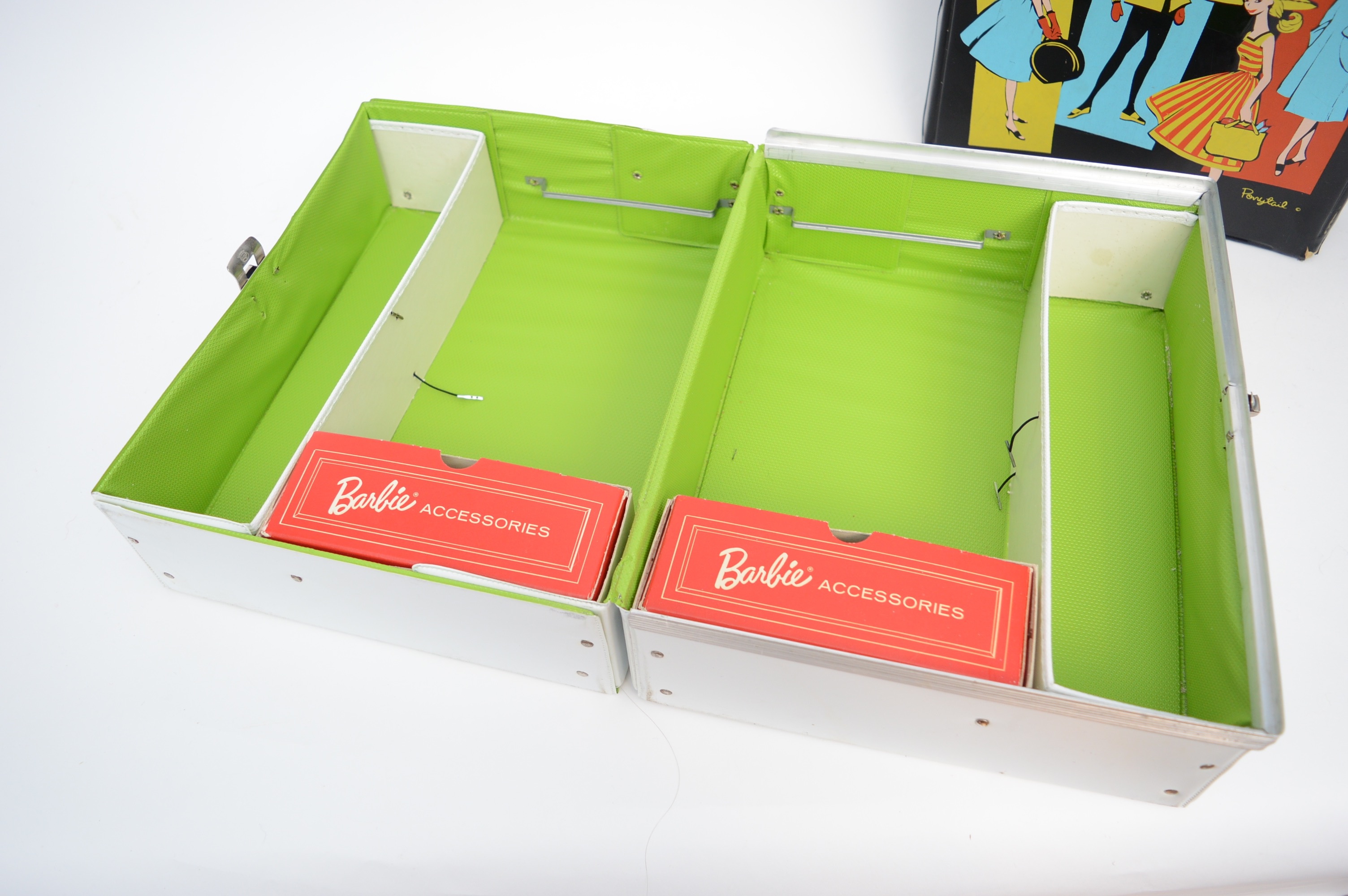 Vintage Skipper and Barbie Carrying Cases and Handmade Barbie Clothes