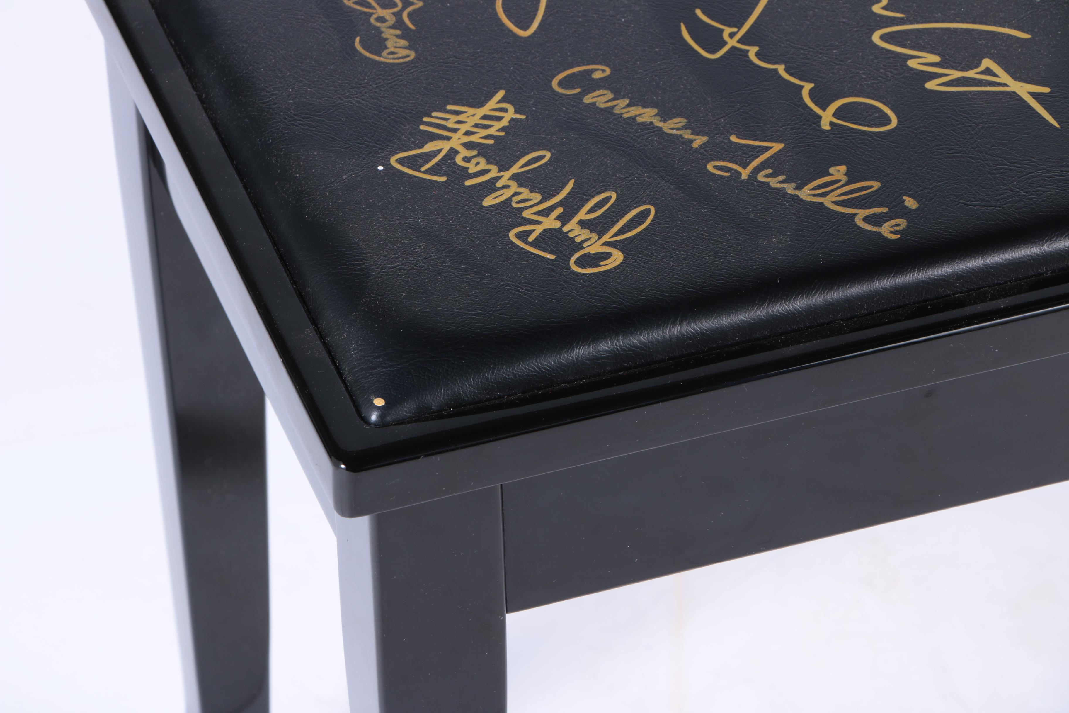 Signed Elton John, Bruce Hornsby, Ray Charles, Randy Newman and More Piano Bench