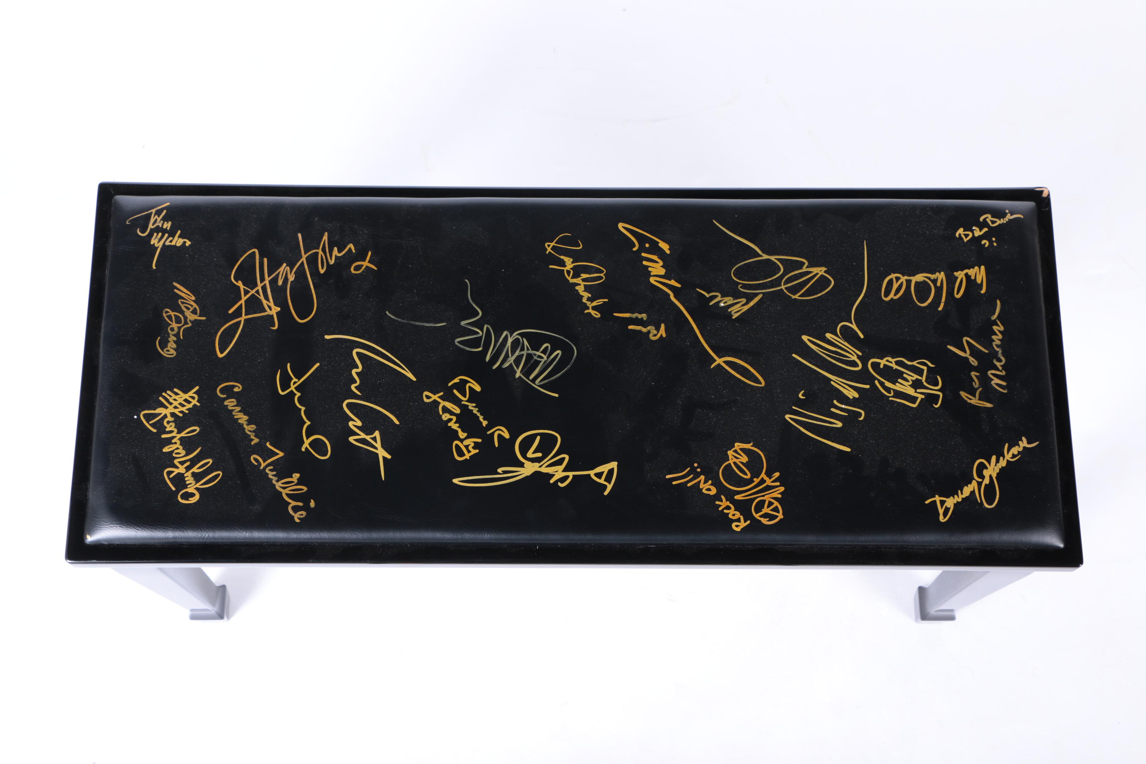 Signed Elton John, Bruce Hornsby, Ray Charles, Randy Newman and More Piano Bench